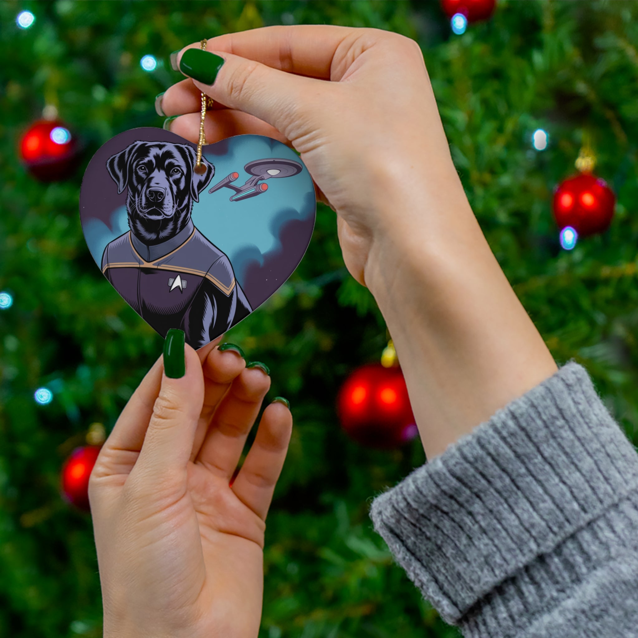 Dog-Fleet Ceramic Ornament