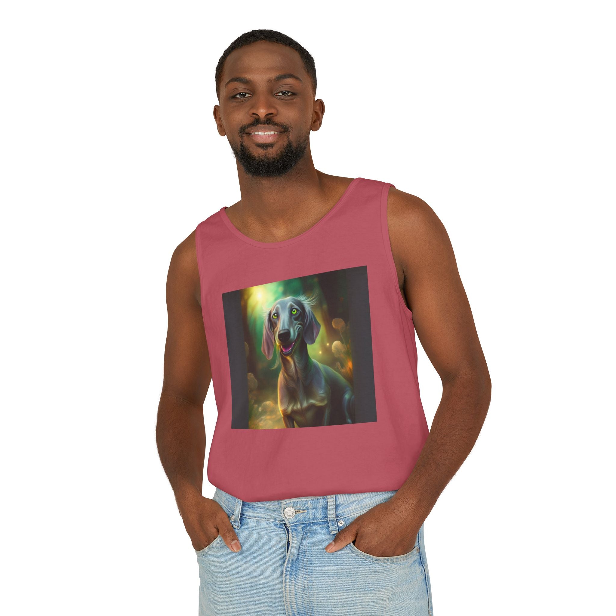 Silver Grey Dachshund Unisex Tank Top