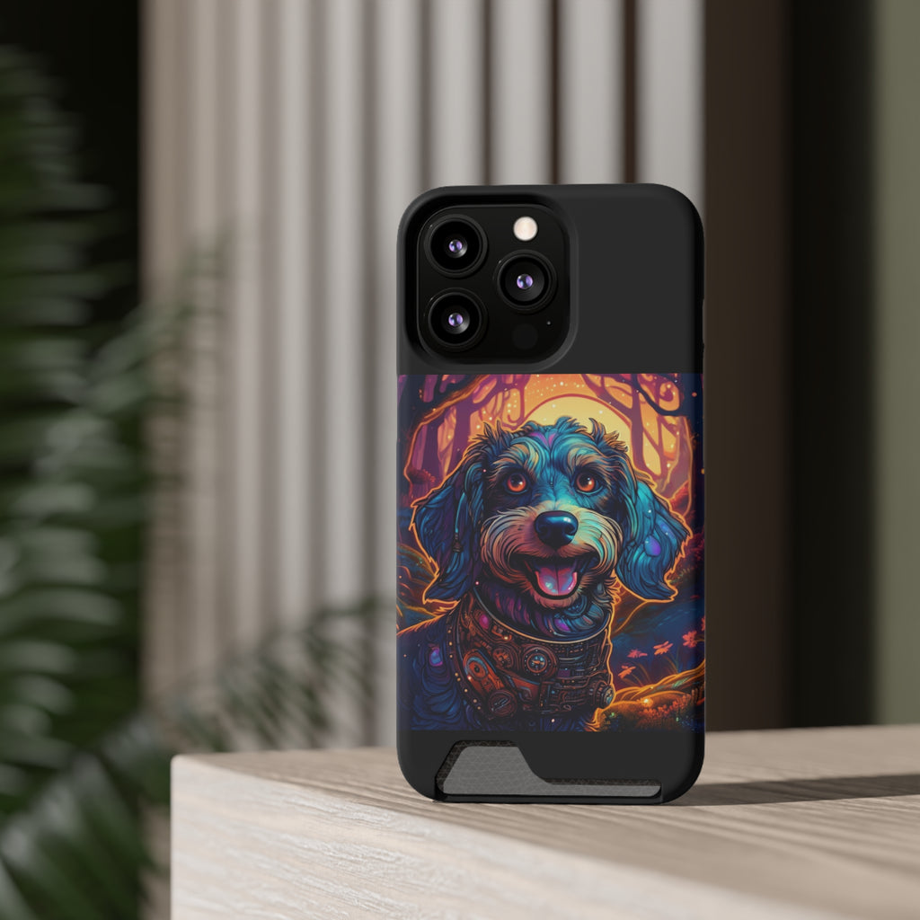 Dachshund Steampunk Phone Case with Card Holder