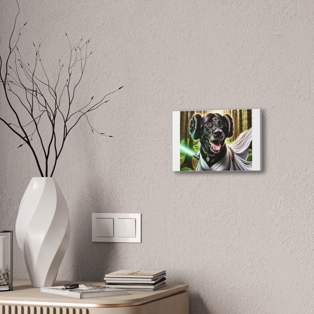 Black Lab Galaxy Princess Canvas Stretched, 0.75"