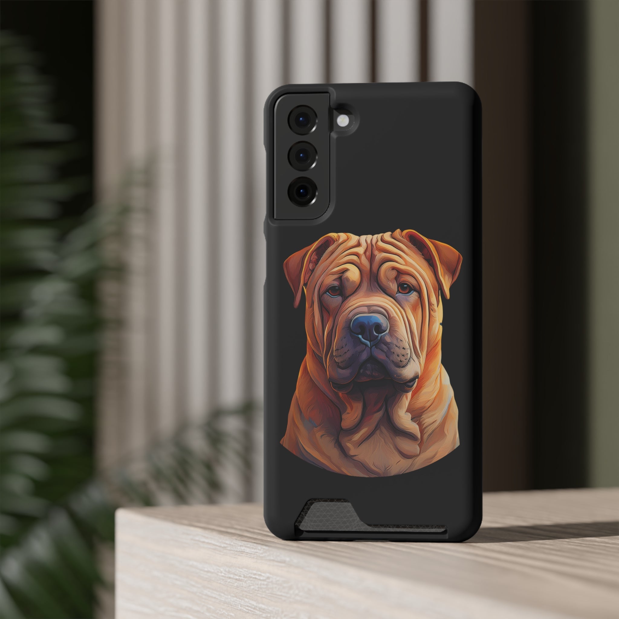 Shar Pei Phone Case with Card Holder