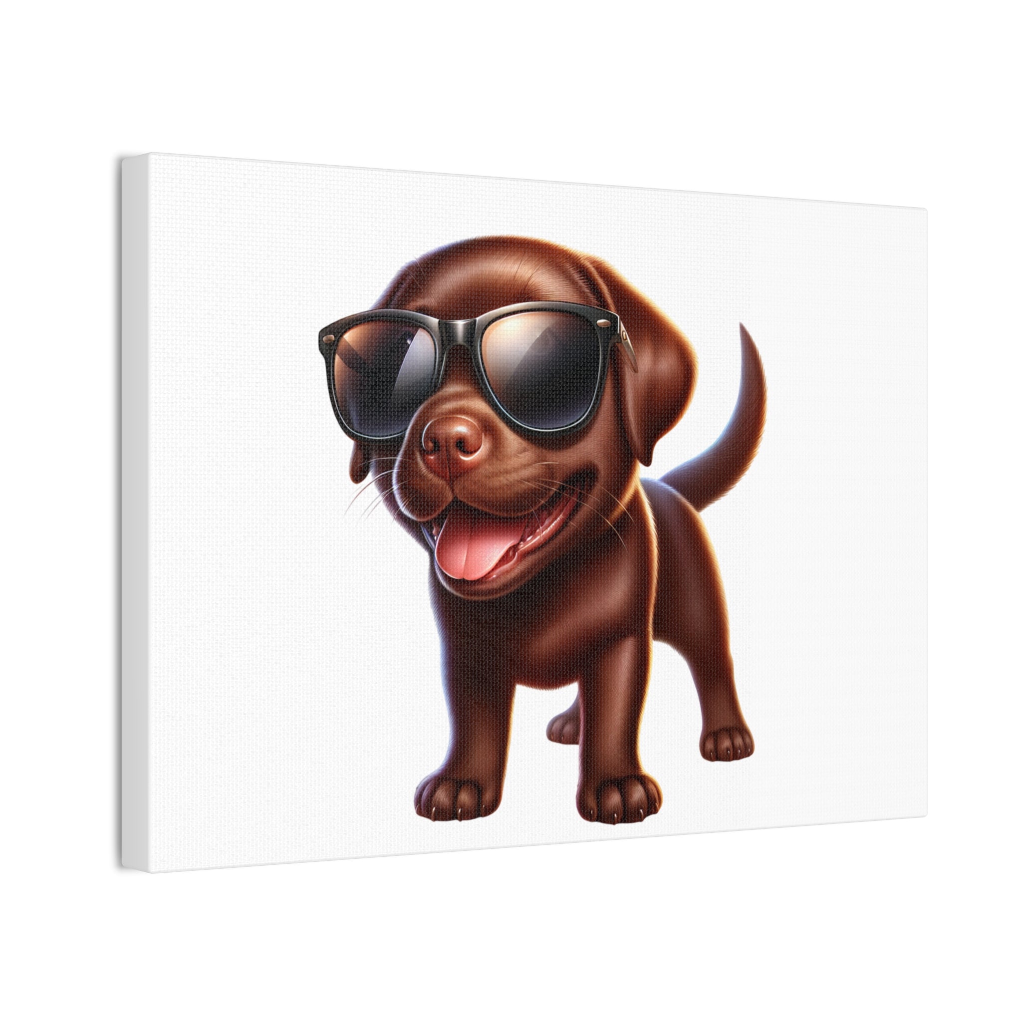 Chocolate Lab in Sunglasses Canvas Stretched, 0.75"