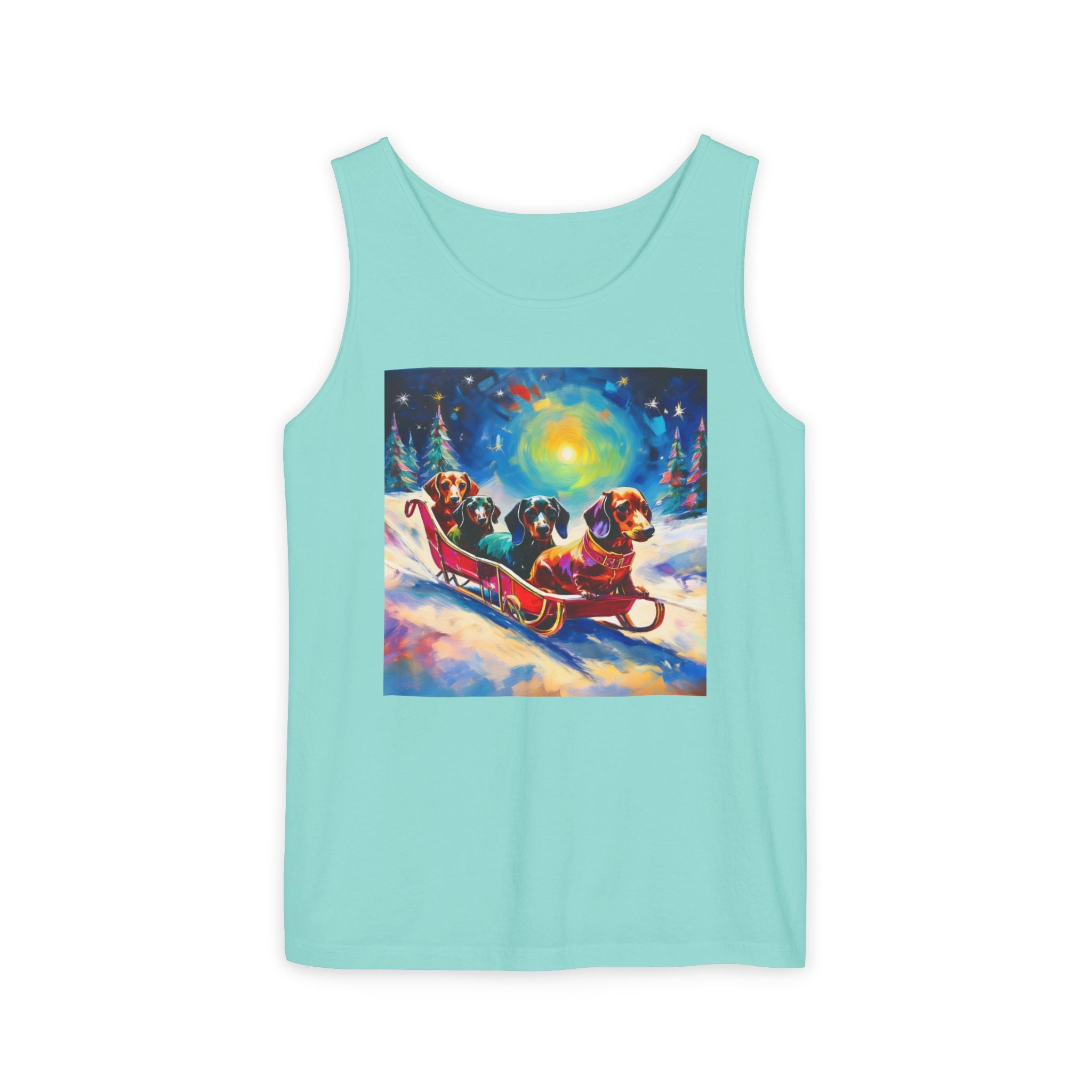 Dachshund Night Sleighride Unisex Tank Top