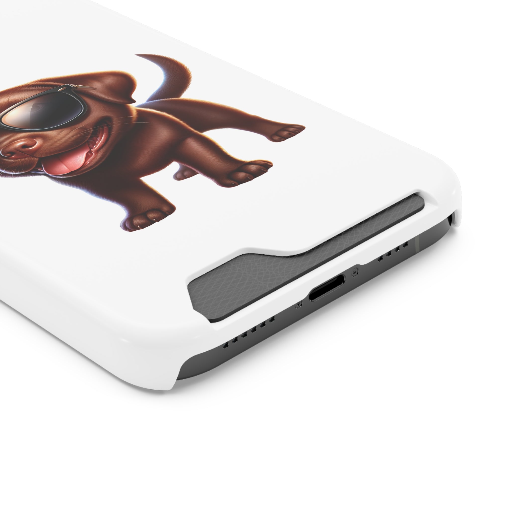 Chocolate Lab with Sunglasses Phone Case with Card Holder