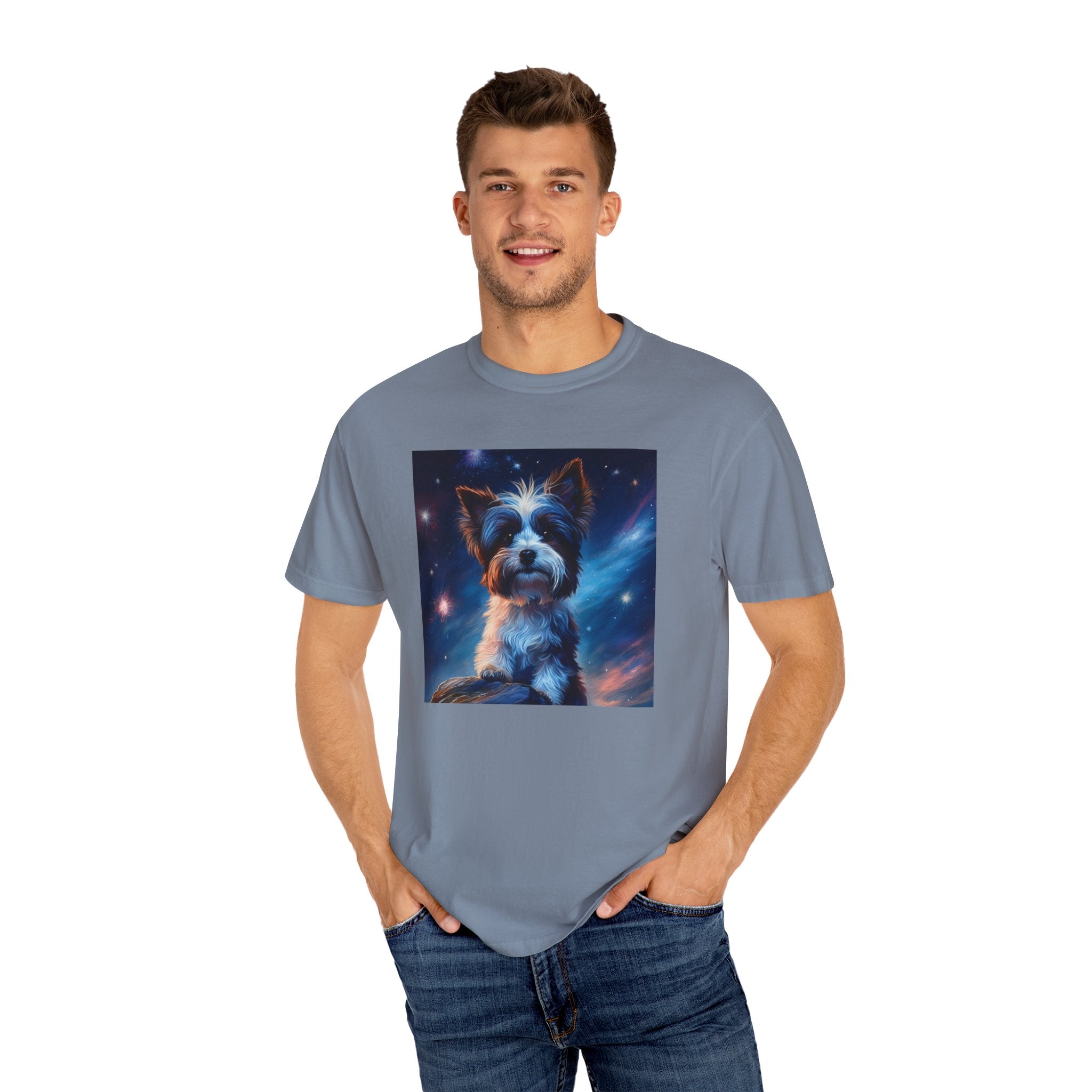 Biewer Terrier Stary Night Unisex Garment-Dyed T-shirt