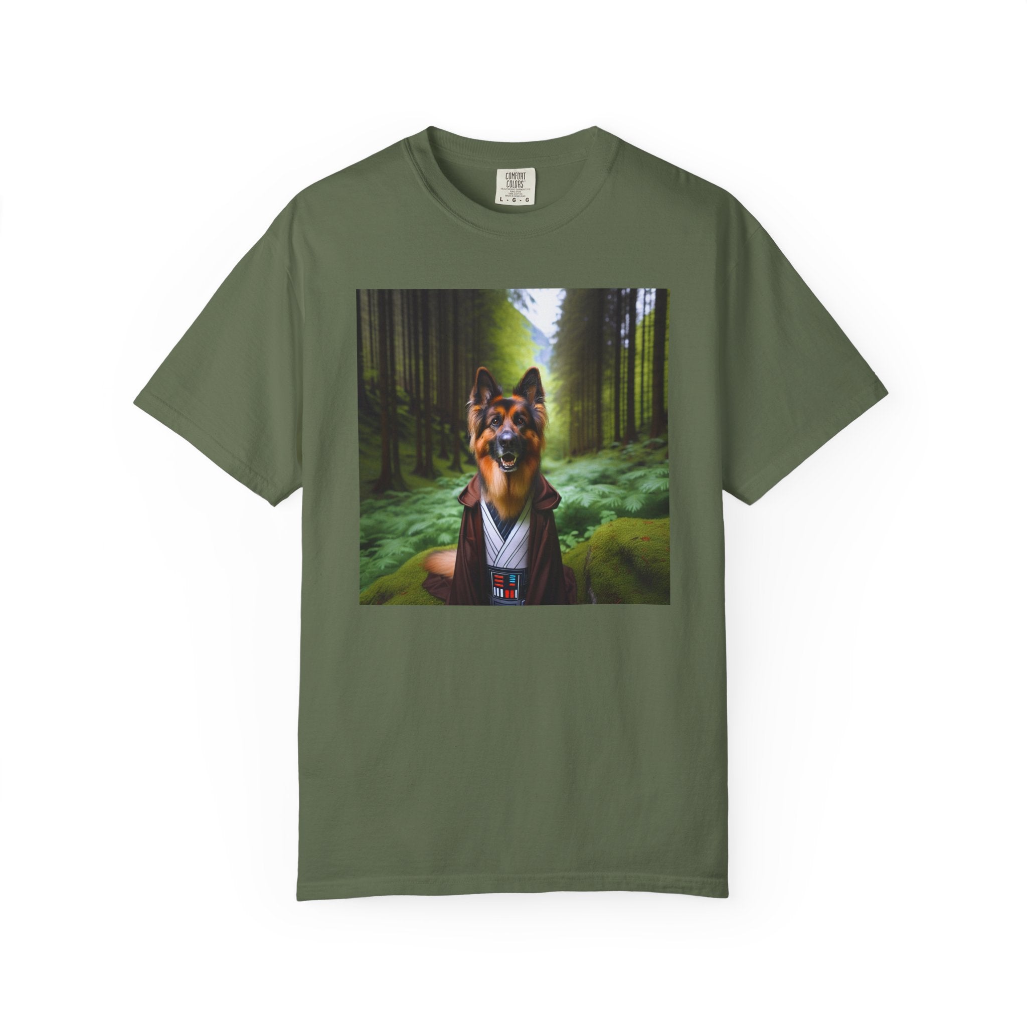 German Shepherd Forest Knight Unisex Garment-Dyed T-shirt