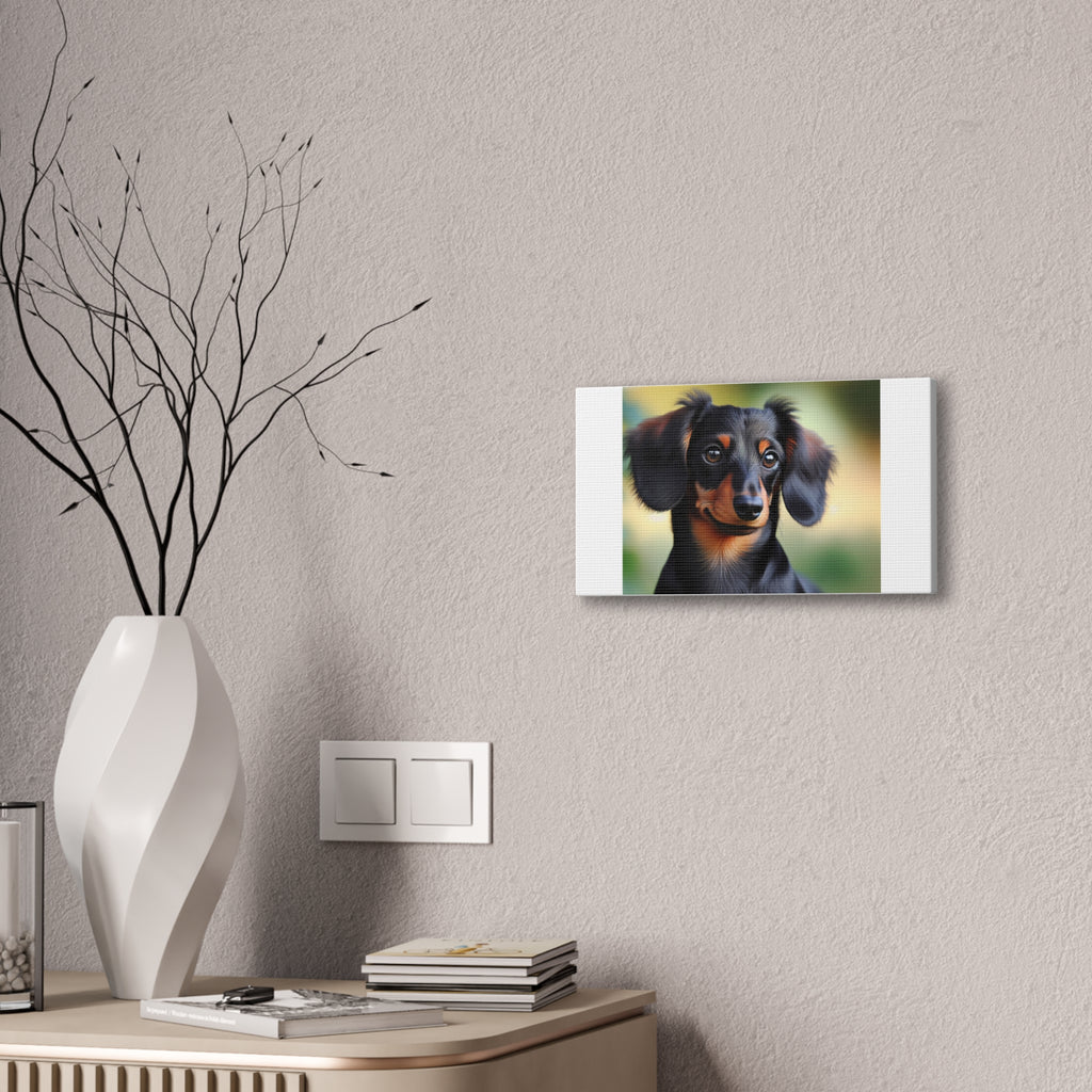 Black/Brown Dachshund Canvas Stretched, 0.75"