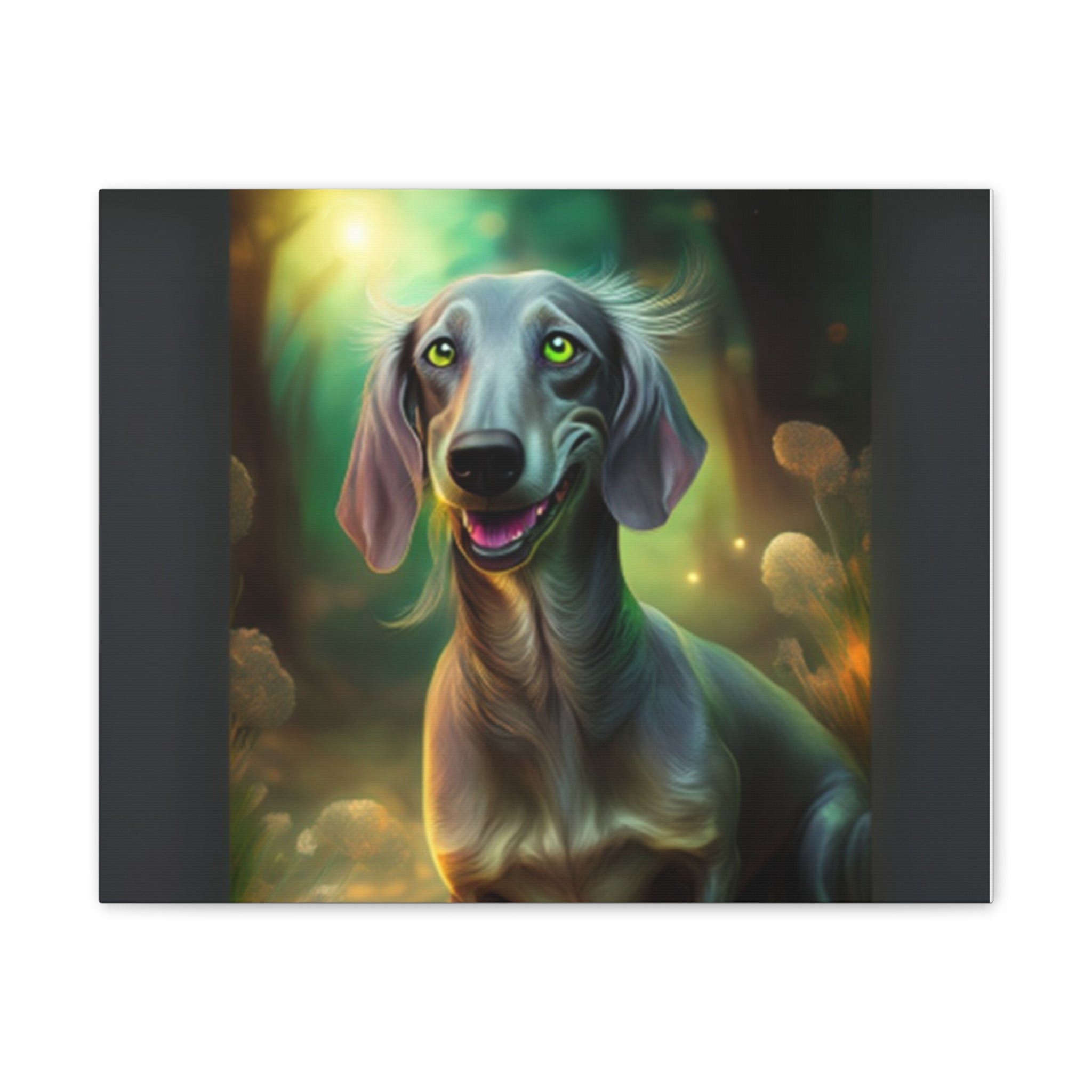 Silver Grey Dachshund Canvas Stretched, 0.75"