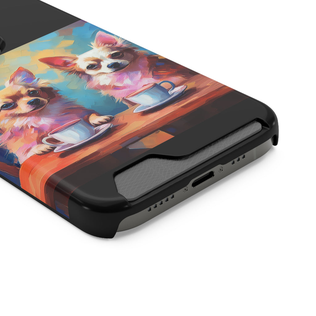 Cafe con Chihuahua Phone Case with Card Holder