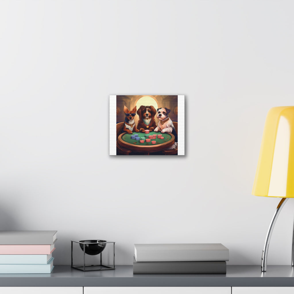 Puppy Poker Canvas Stretched, 0.75"
