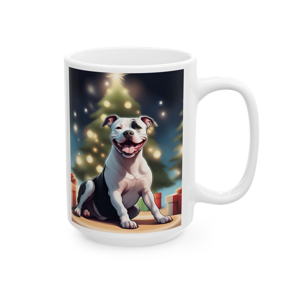 Pit Bull Holiday Ceramic Mug, (11oz, 15oz)
