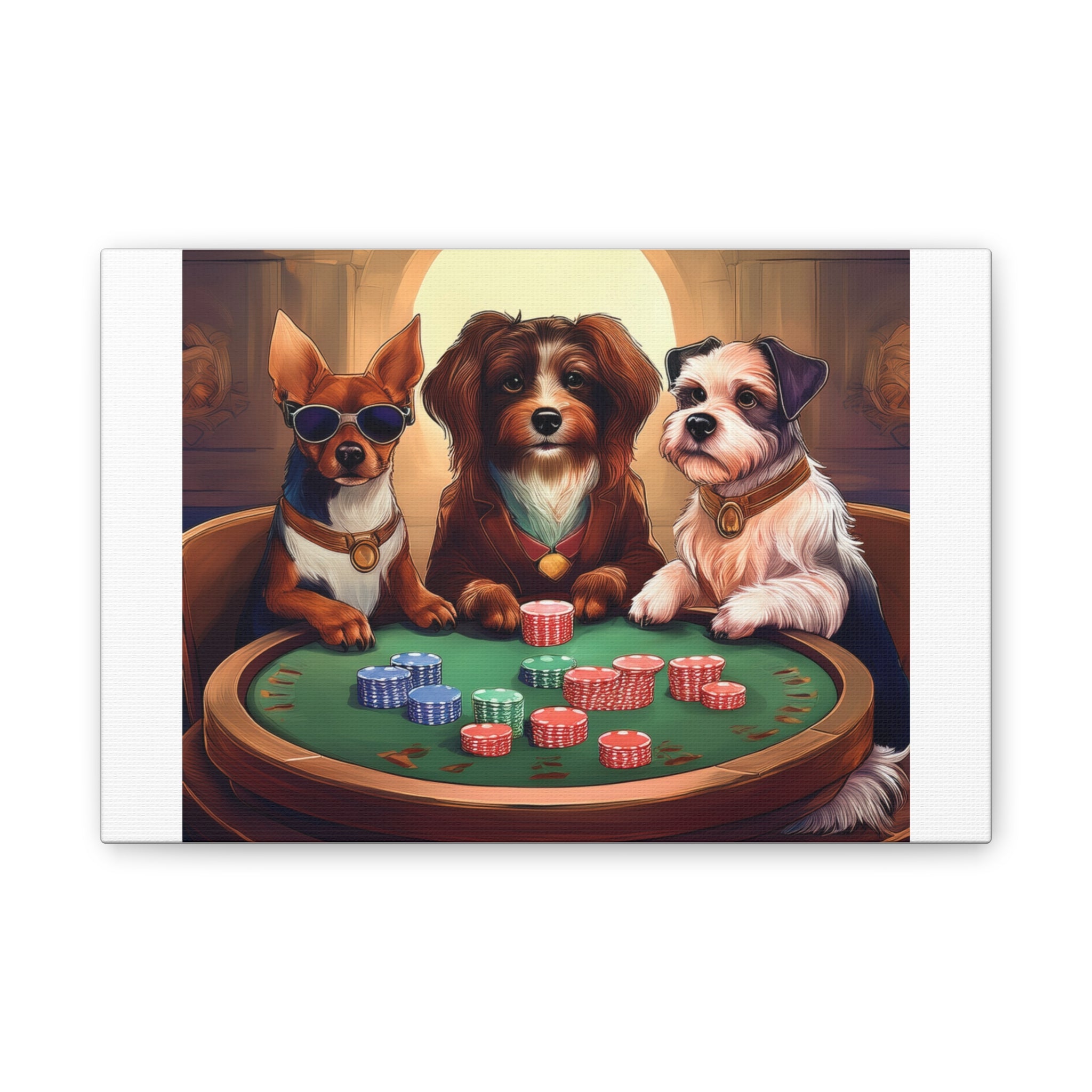 Puppy Poker Canvas Stretched, 0.75"