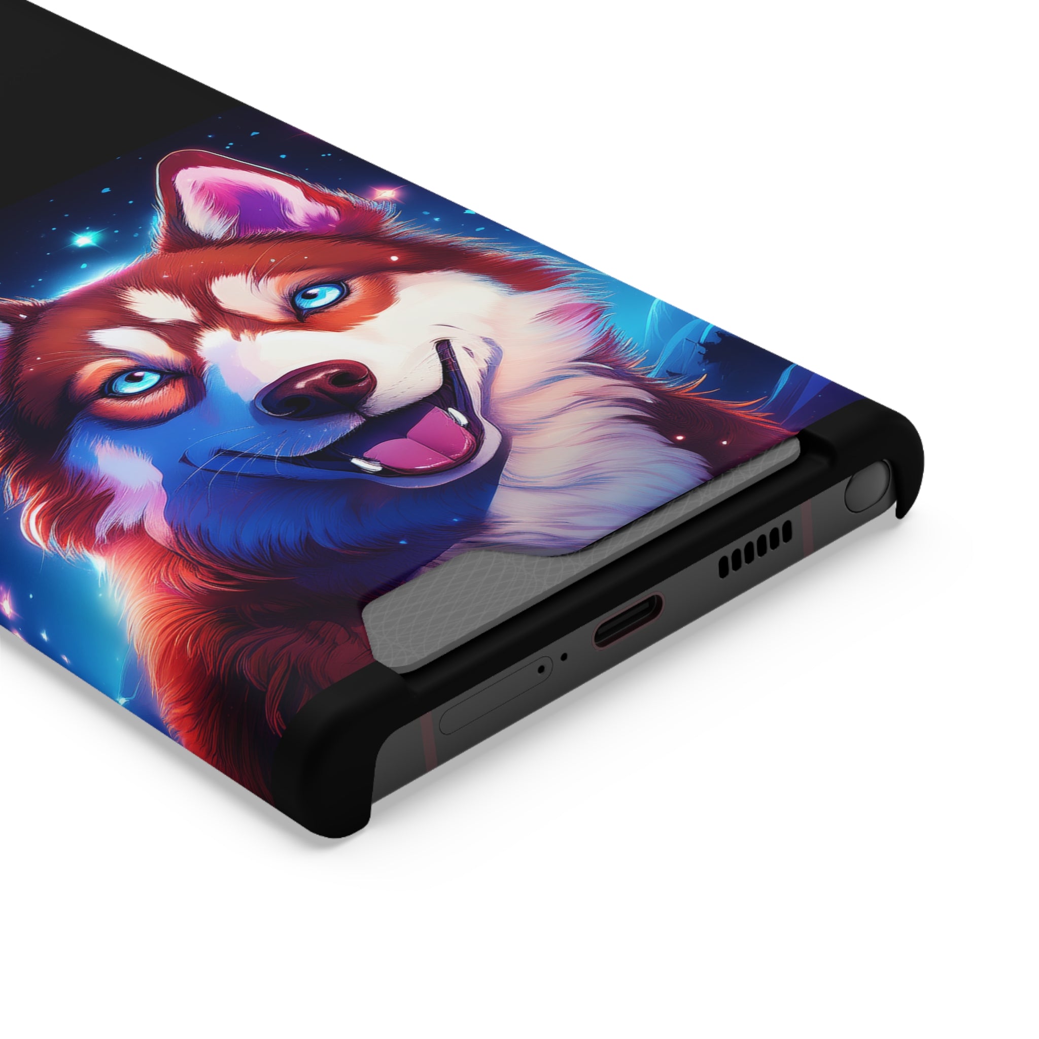 Eskimo Husky Stary Night Phone Case with Card Holder