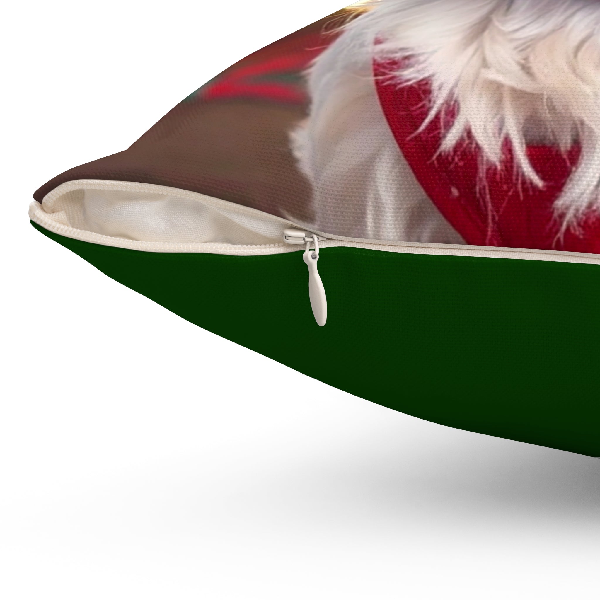 Yorkie Holiday Polyester Square Pillow
