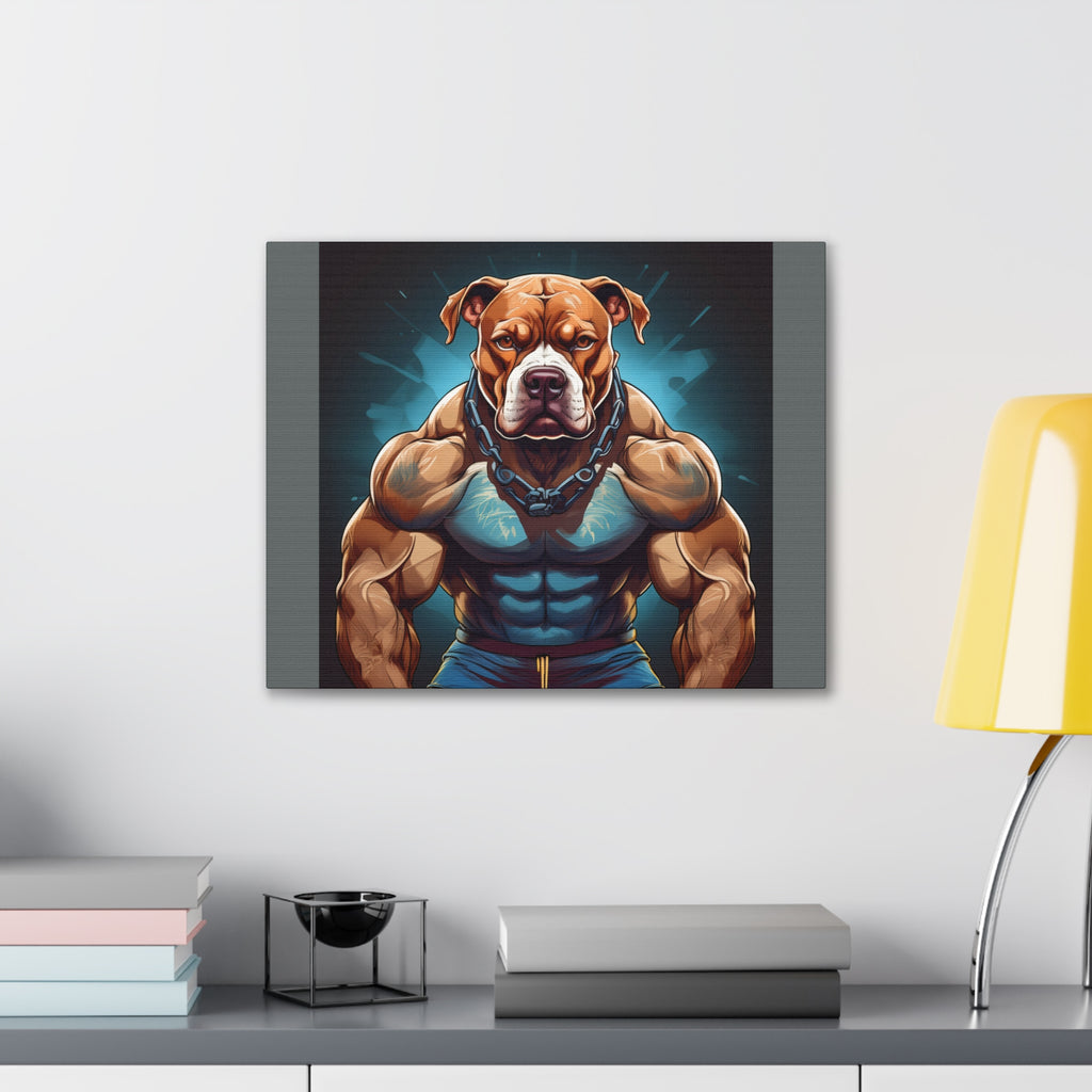 Pitbull Body Builder Cavas Painting