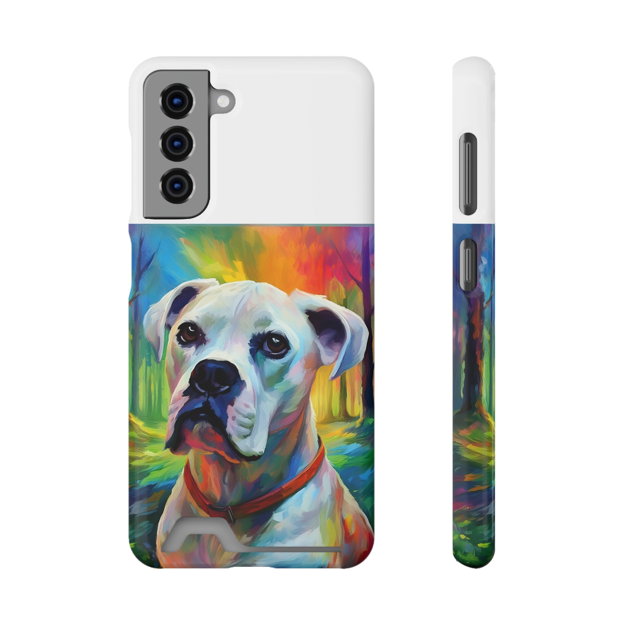 Boxer Rainbow Sky Phone Case with Card Holder