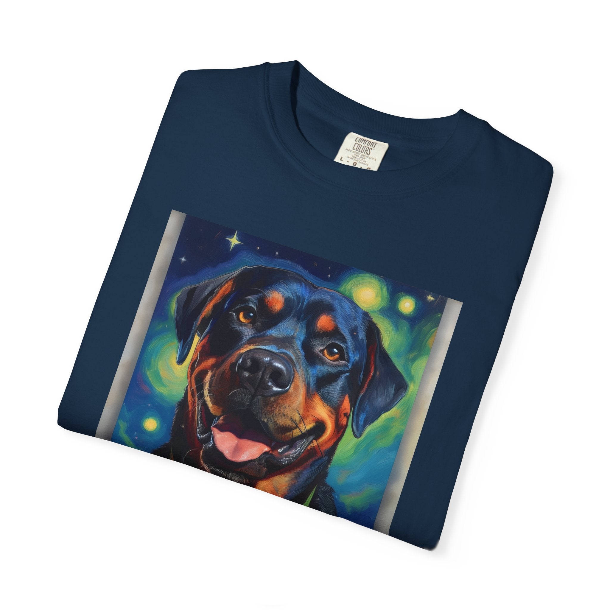 Rottweiler Stary Night Unisex Garment-Dyed T-shirt