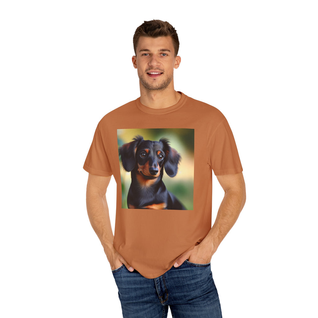 Black/Brown Dachshund Unisex Garment-Dyed T-shirt