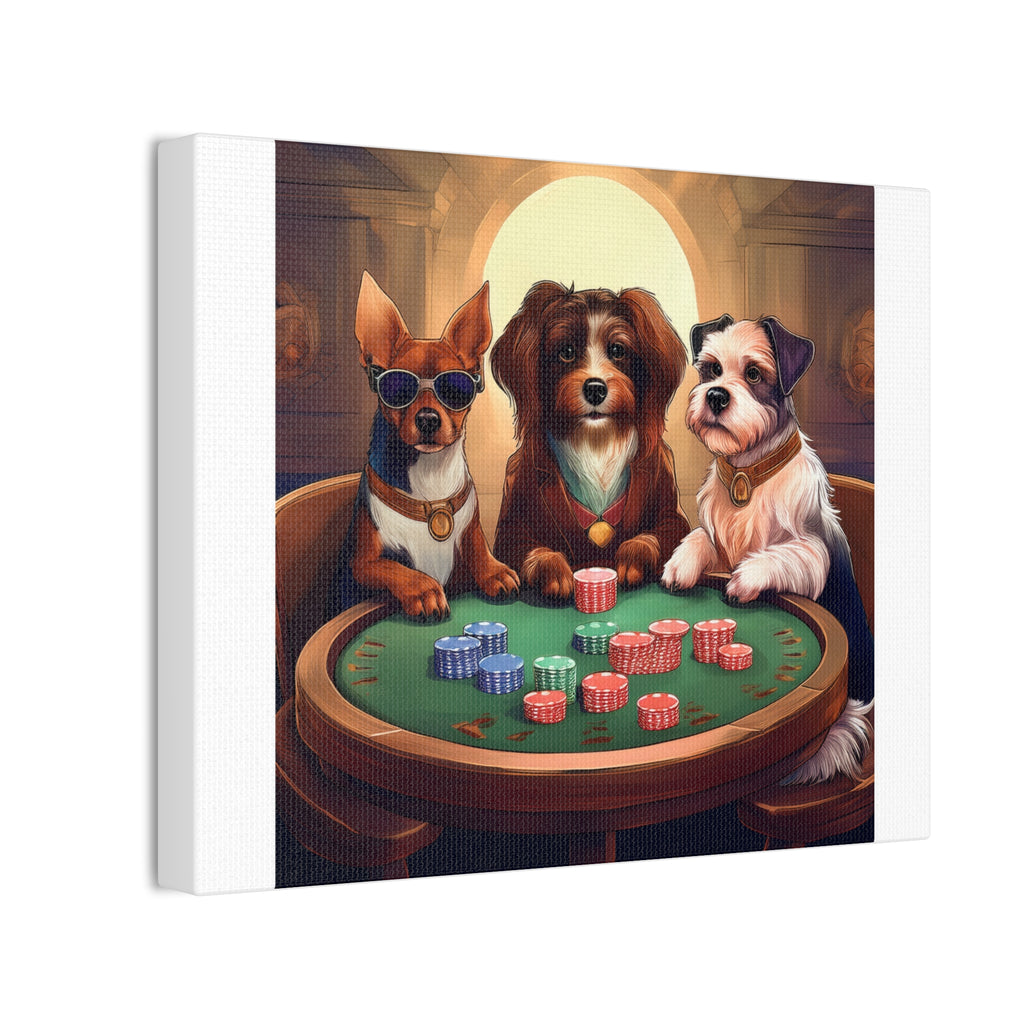 Puppy Poker Canvas Stretched, 0.75"