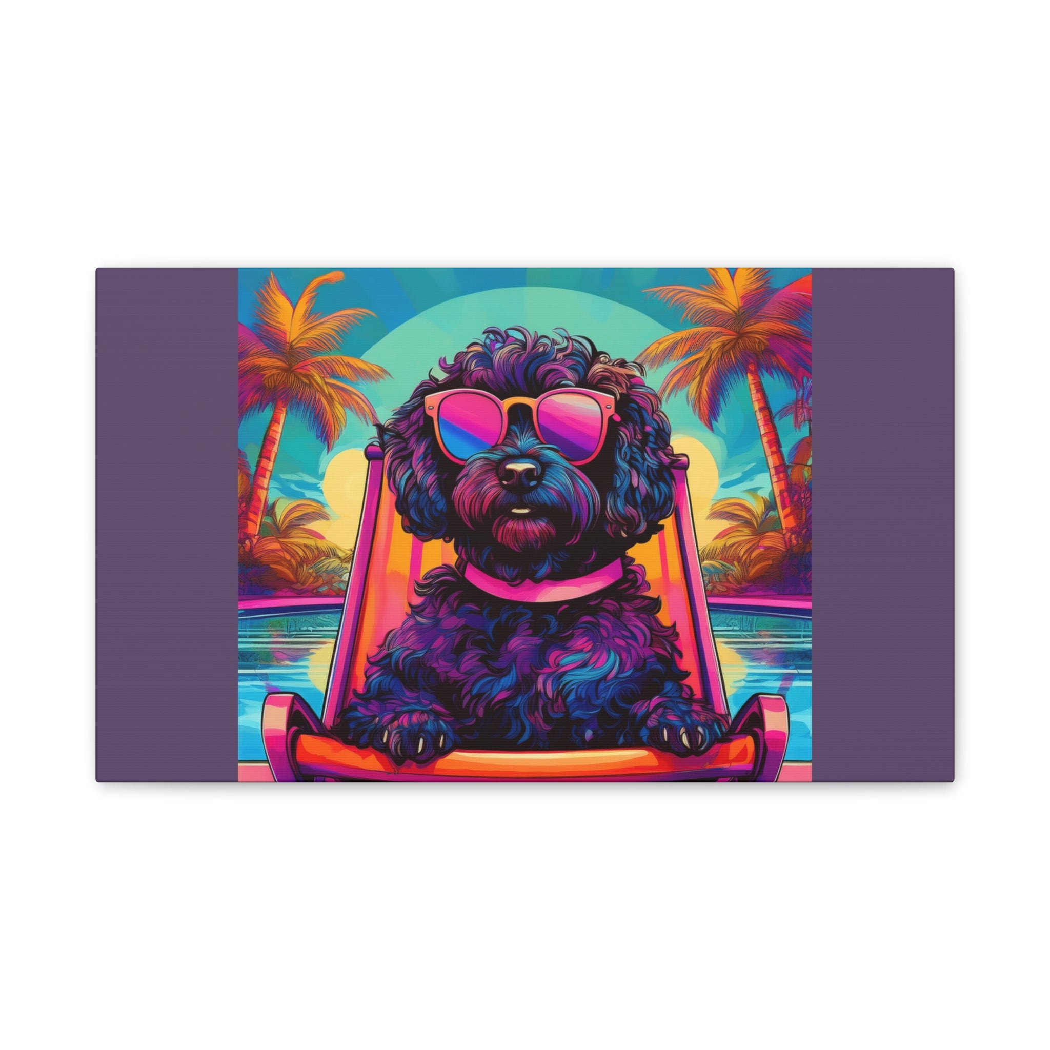 Doodle Poolside Canvas Painting