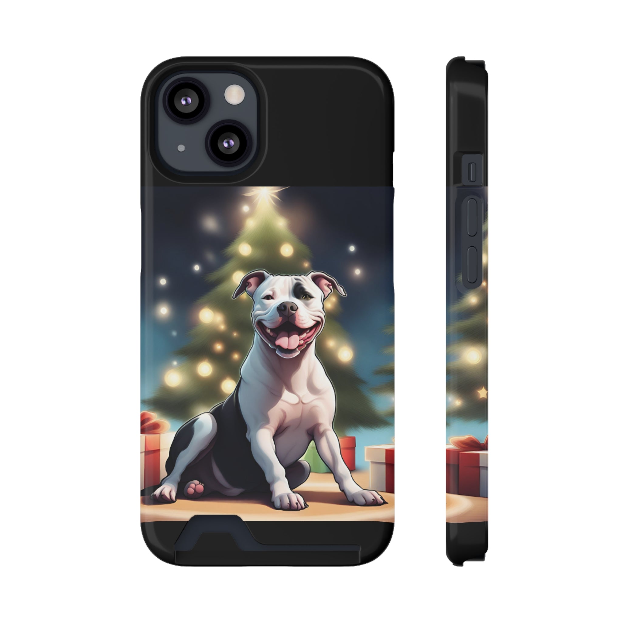Pitbull Holiday Phone Case with Card Holder