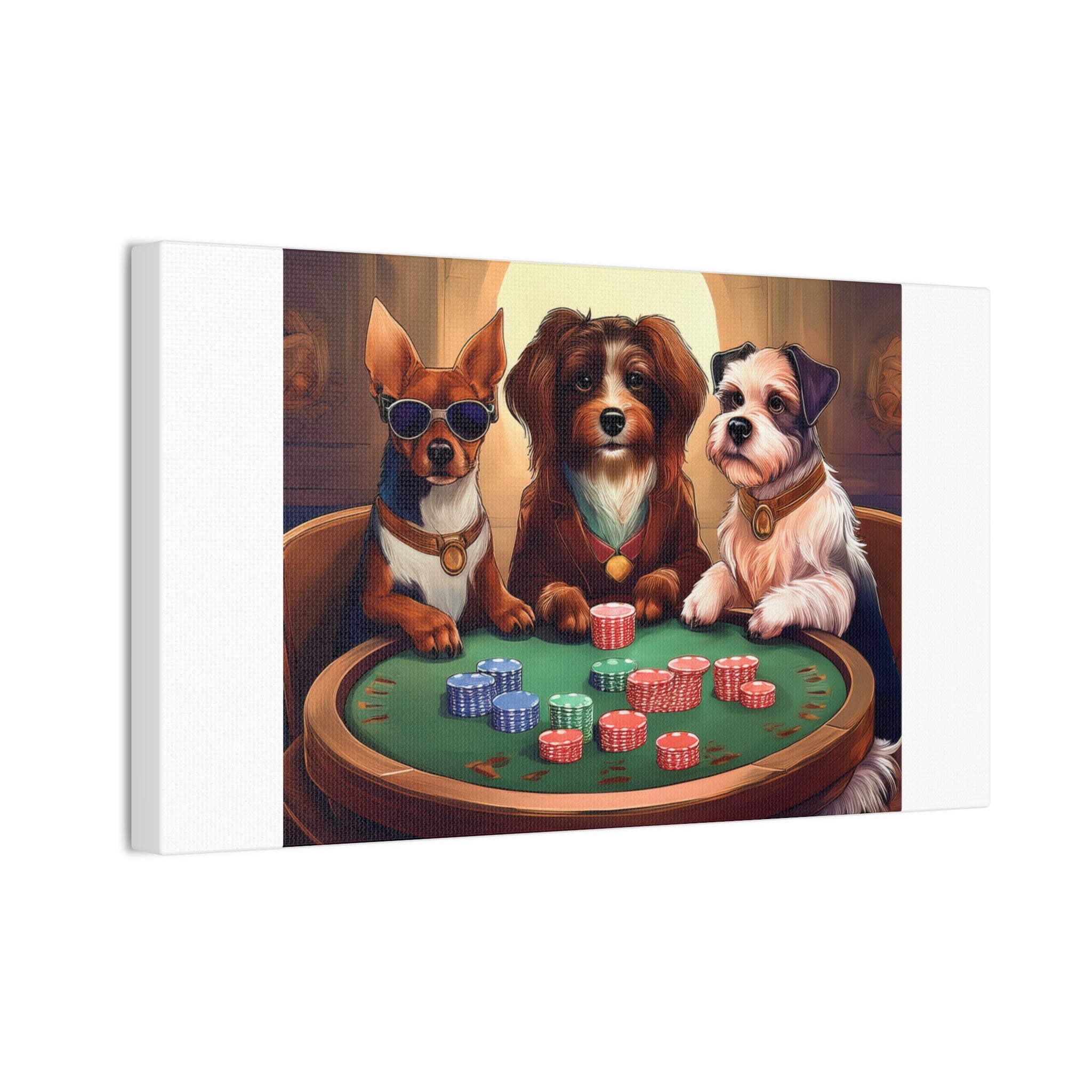 Puppy Poker Canvas Stretched, 0.75"