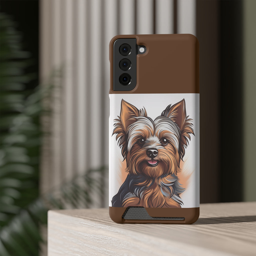 Yorkie Phone Case with Card Holder