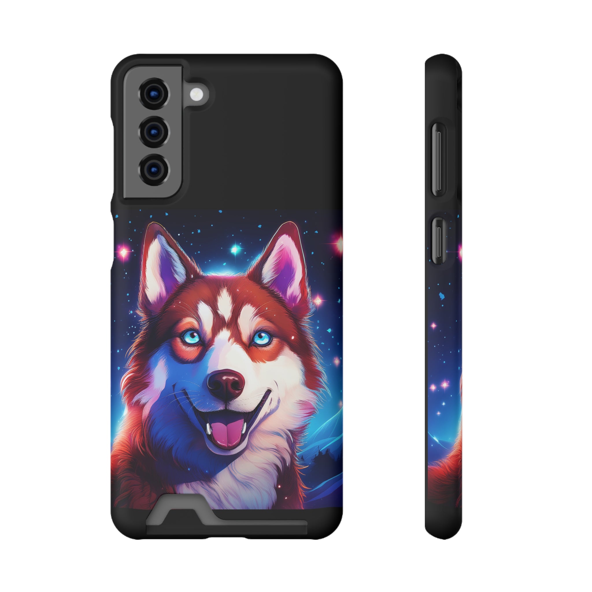 Eskimo Husky Stary Night Phone Case with Card Holder