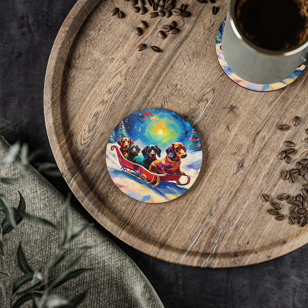 Dachshund Night Sleighride Coasters