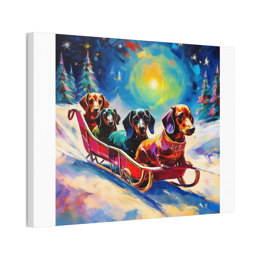 Dachshund Night Sleighride