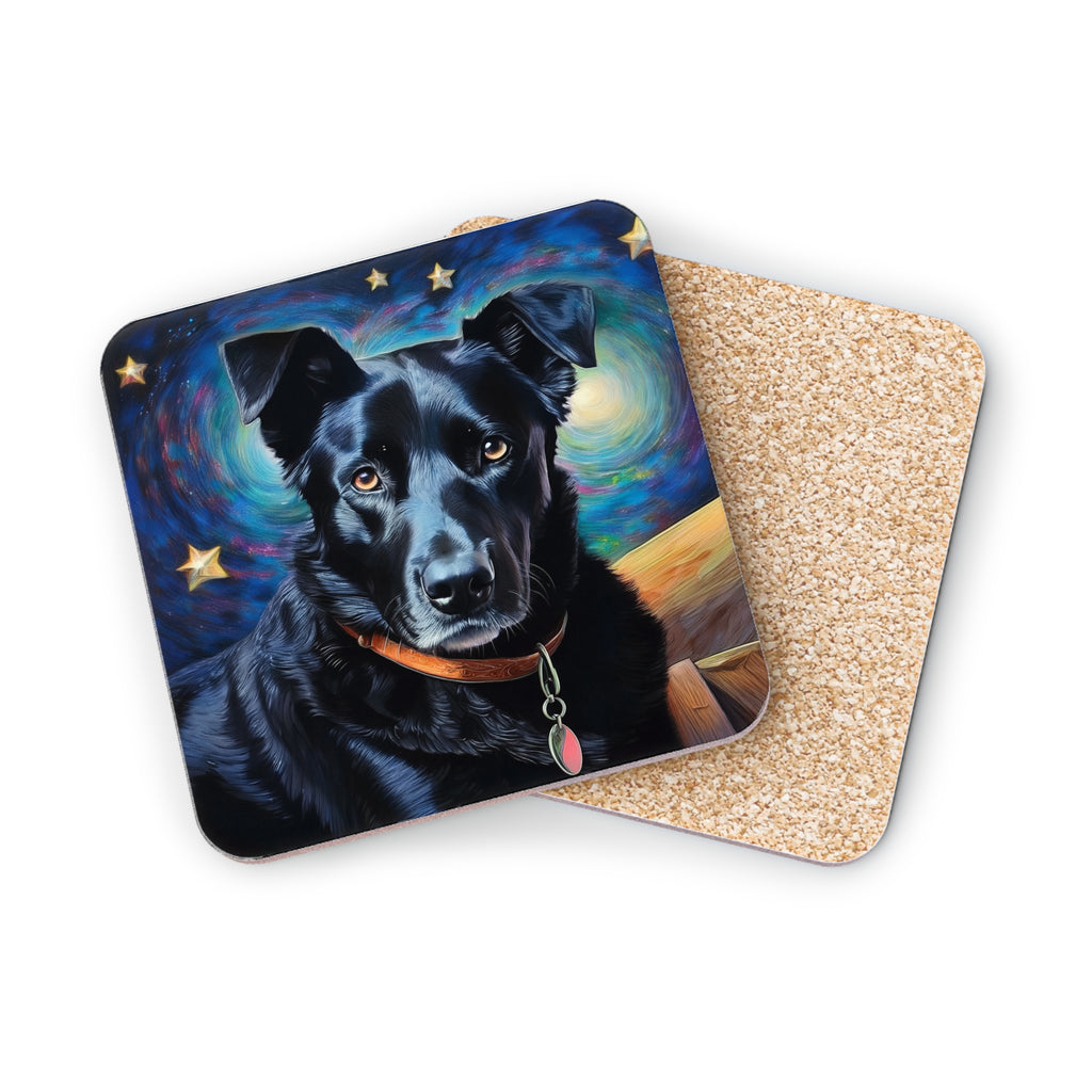 Black Shepherd Lab Stary Night Coasters