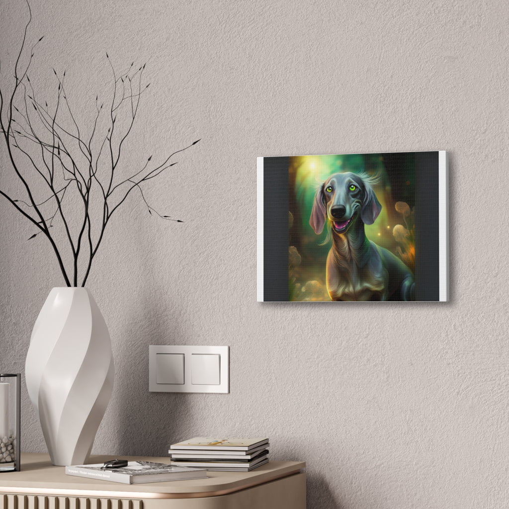 Silver Grey Dachshund Canvas Stretched, 0.75"