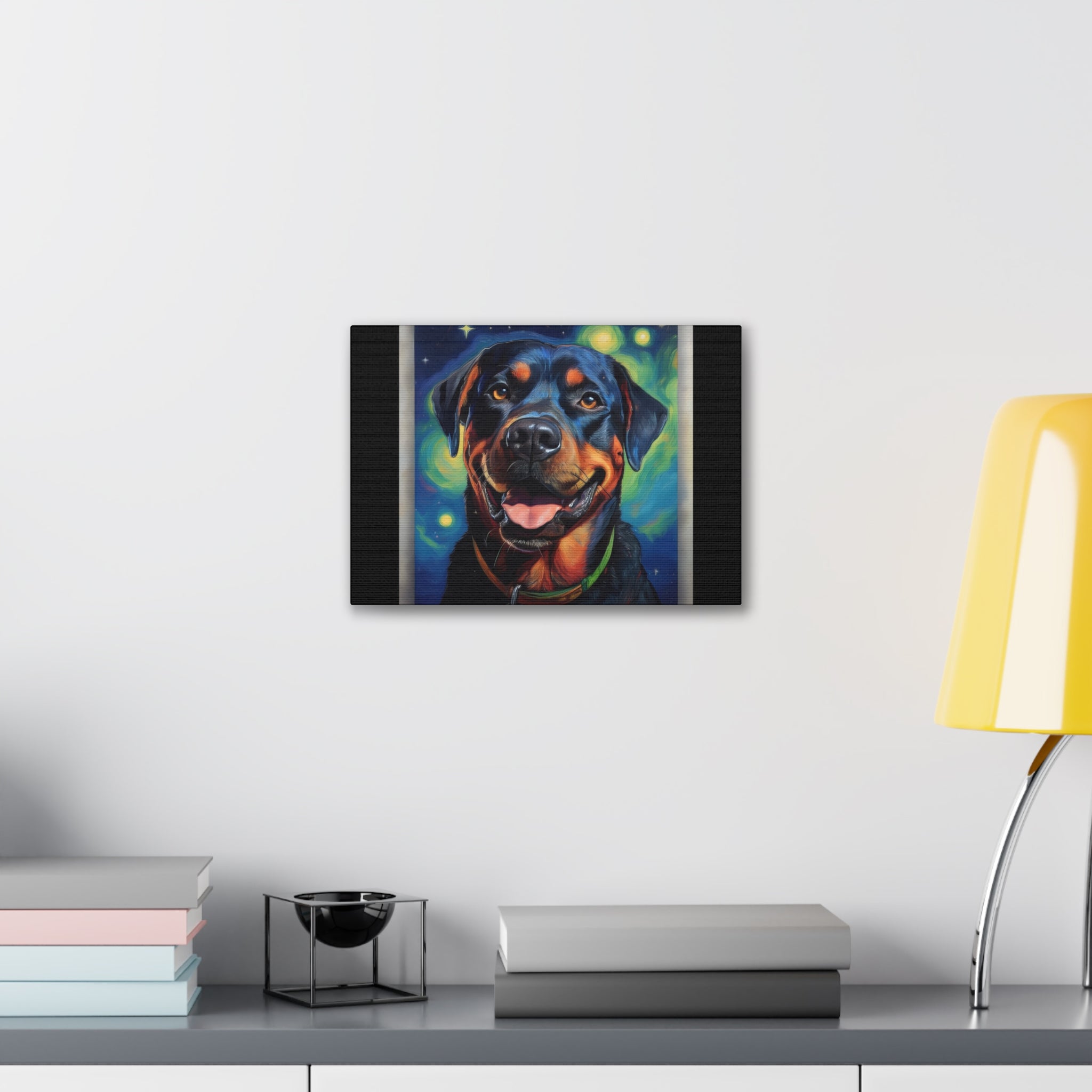 Rottweiler Stary Night Canvas Painting