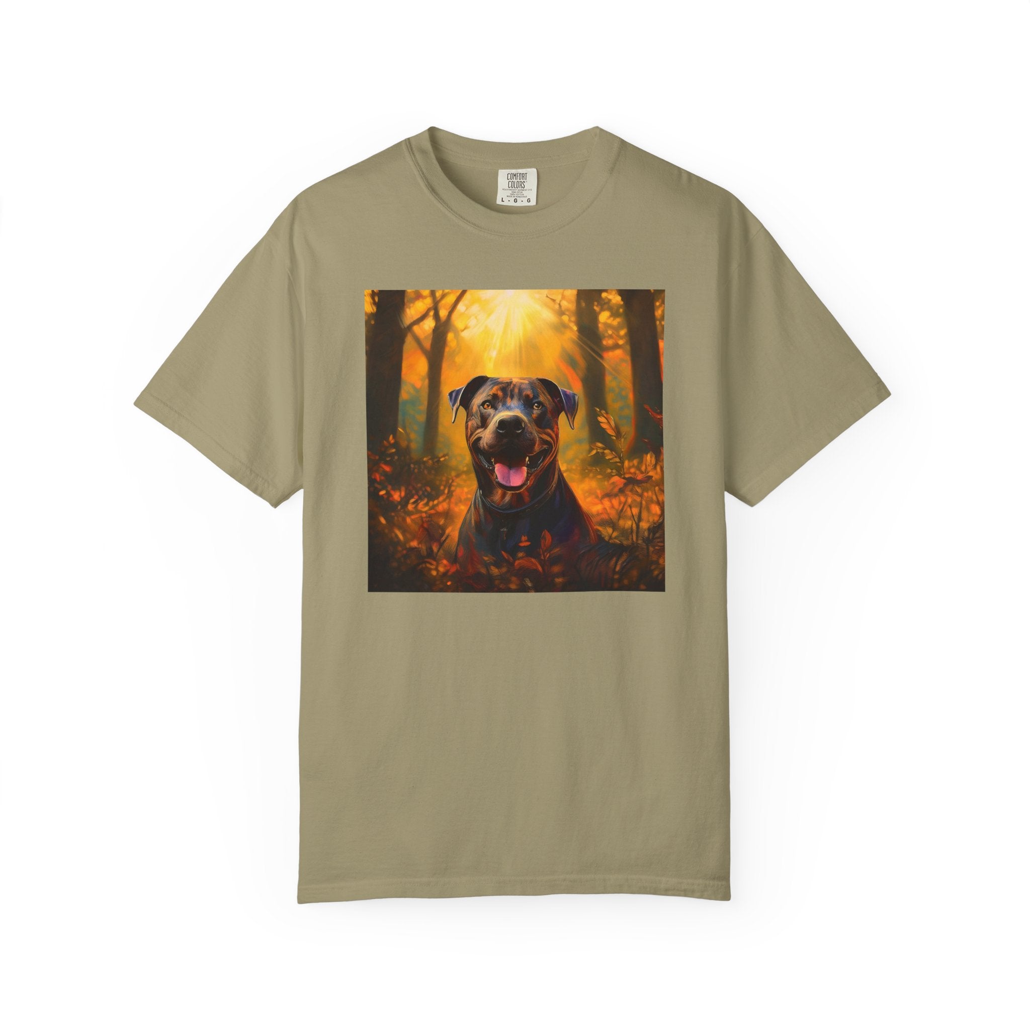 Pit Bull Brindle Autumn Unisex Garment-Dyed T-shirt