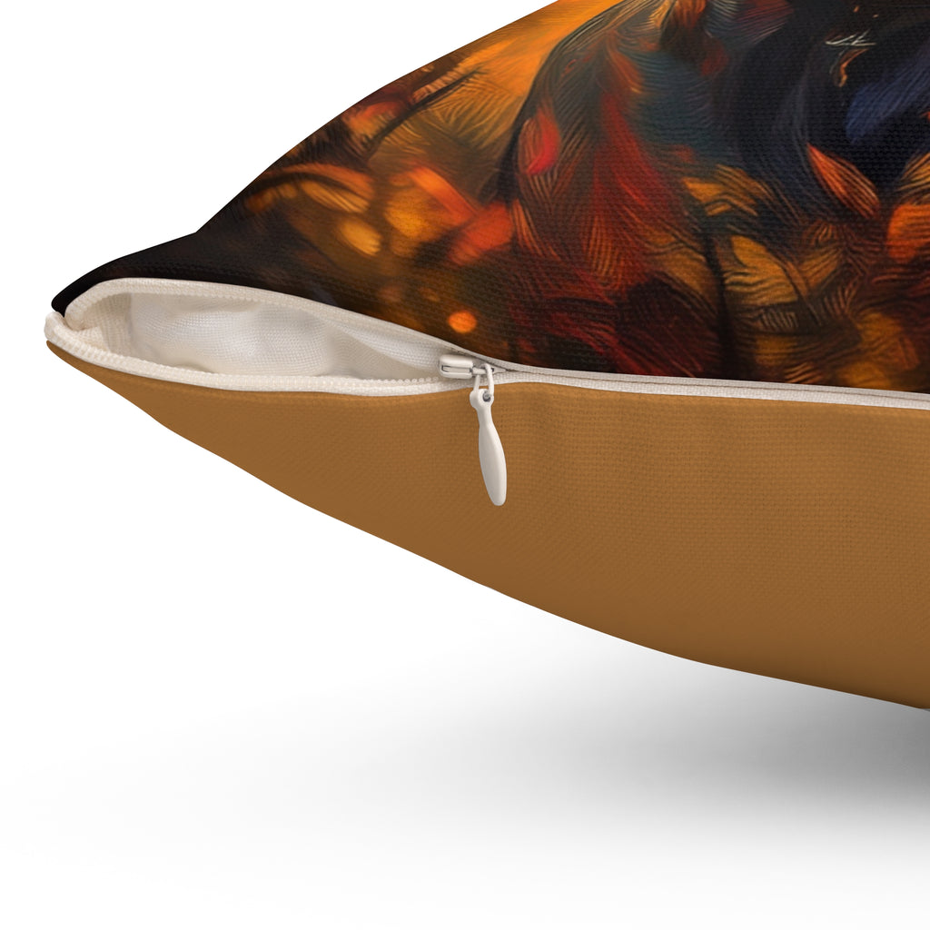 Pit Bull Brindle Autumn Polyester Square Pillow
