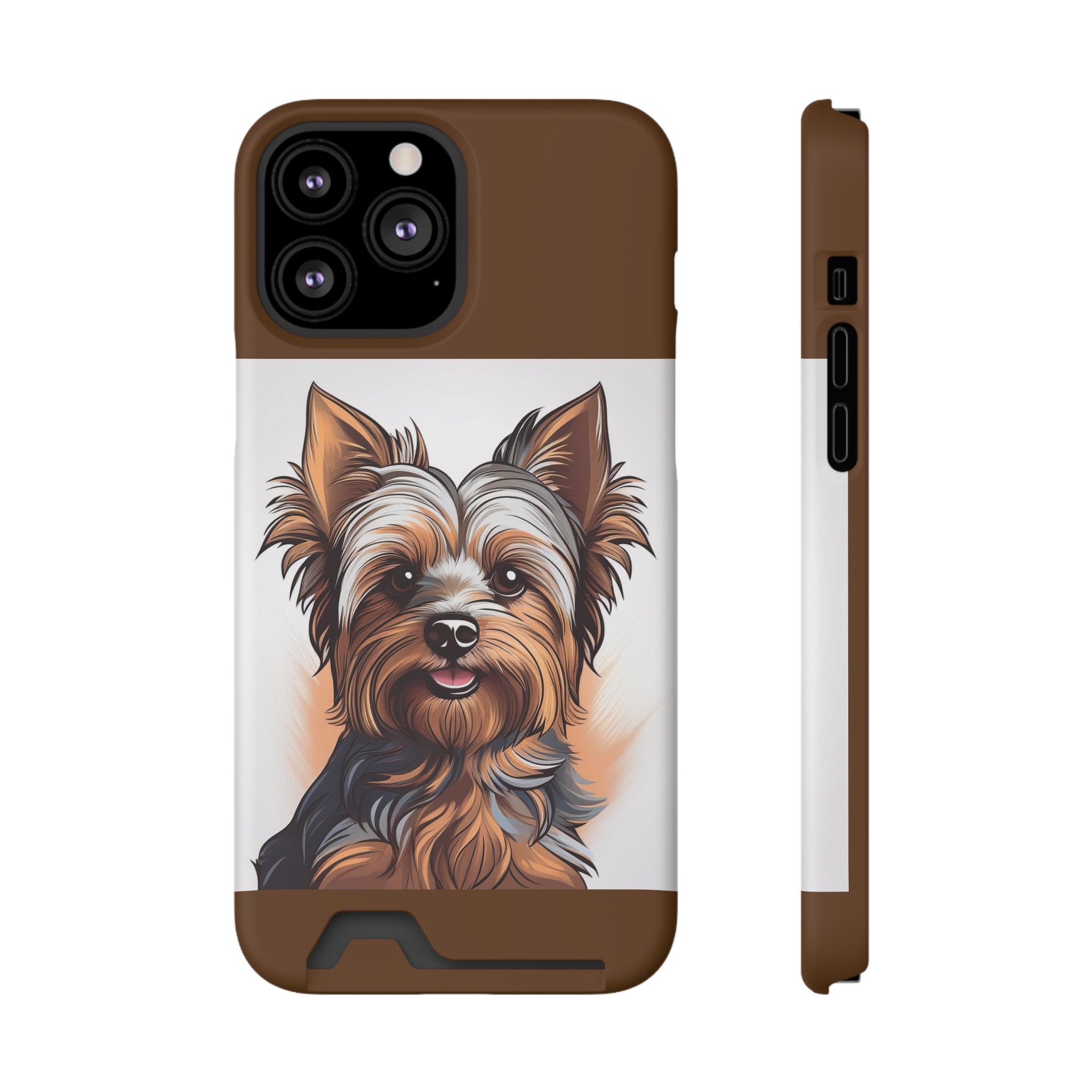 Yorkie Phone Case with Card Holder