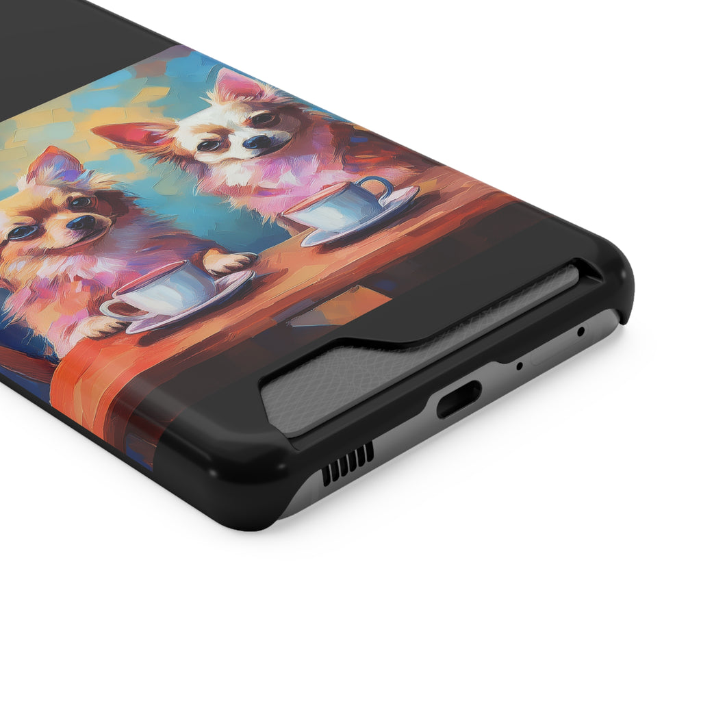 Cafe con Chihuahua Phone Case with Card Holder