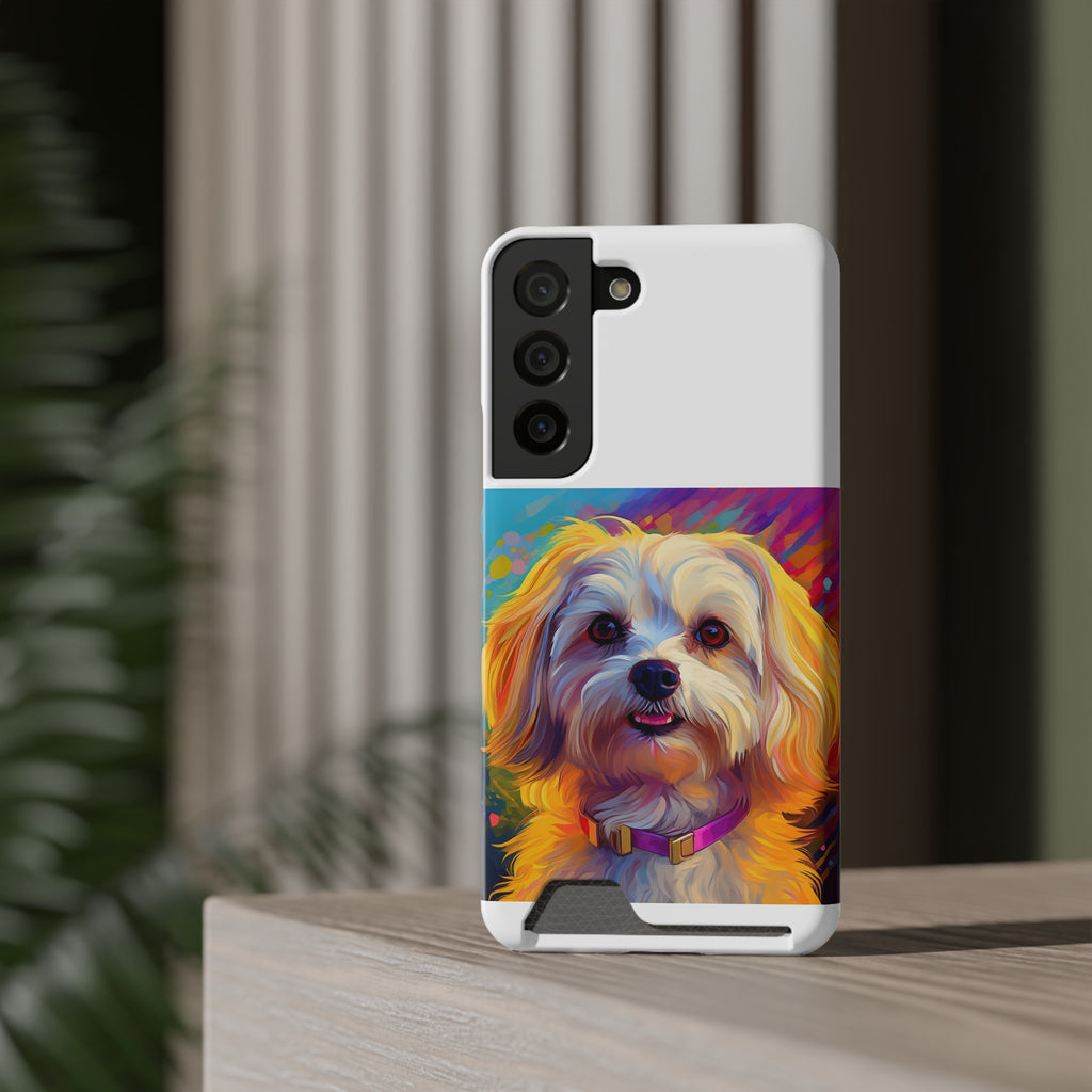 Havanese Phone Case with Card Holder