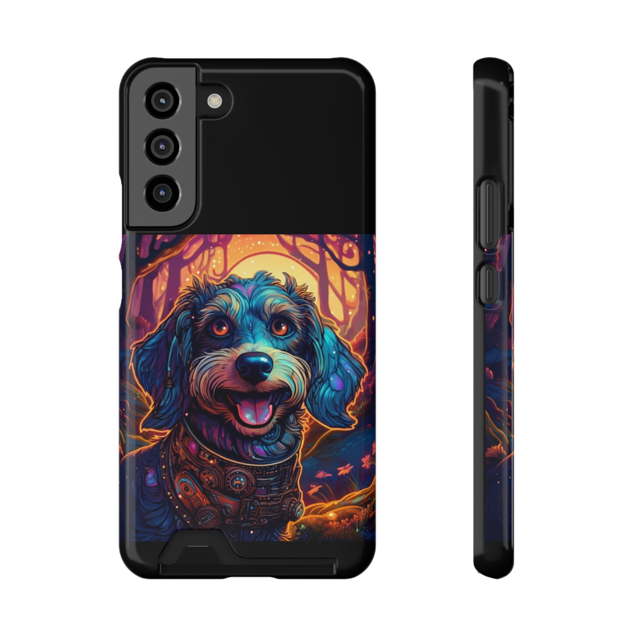 Dachshund Steampunk Phone Case with Card Holder