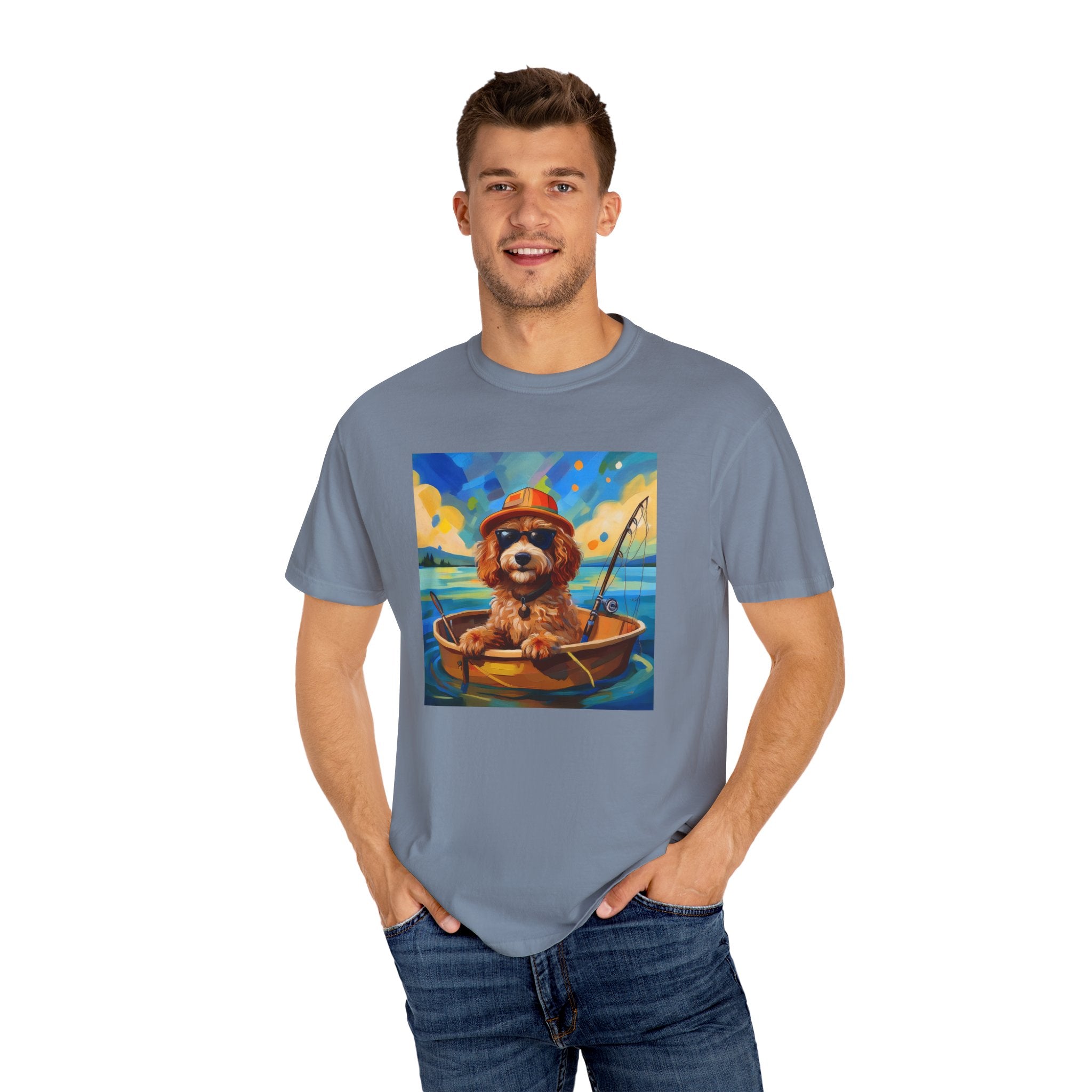 Doodle Fishing Unisex Garment-Dyed T-shirt