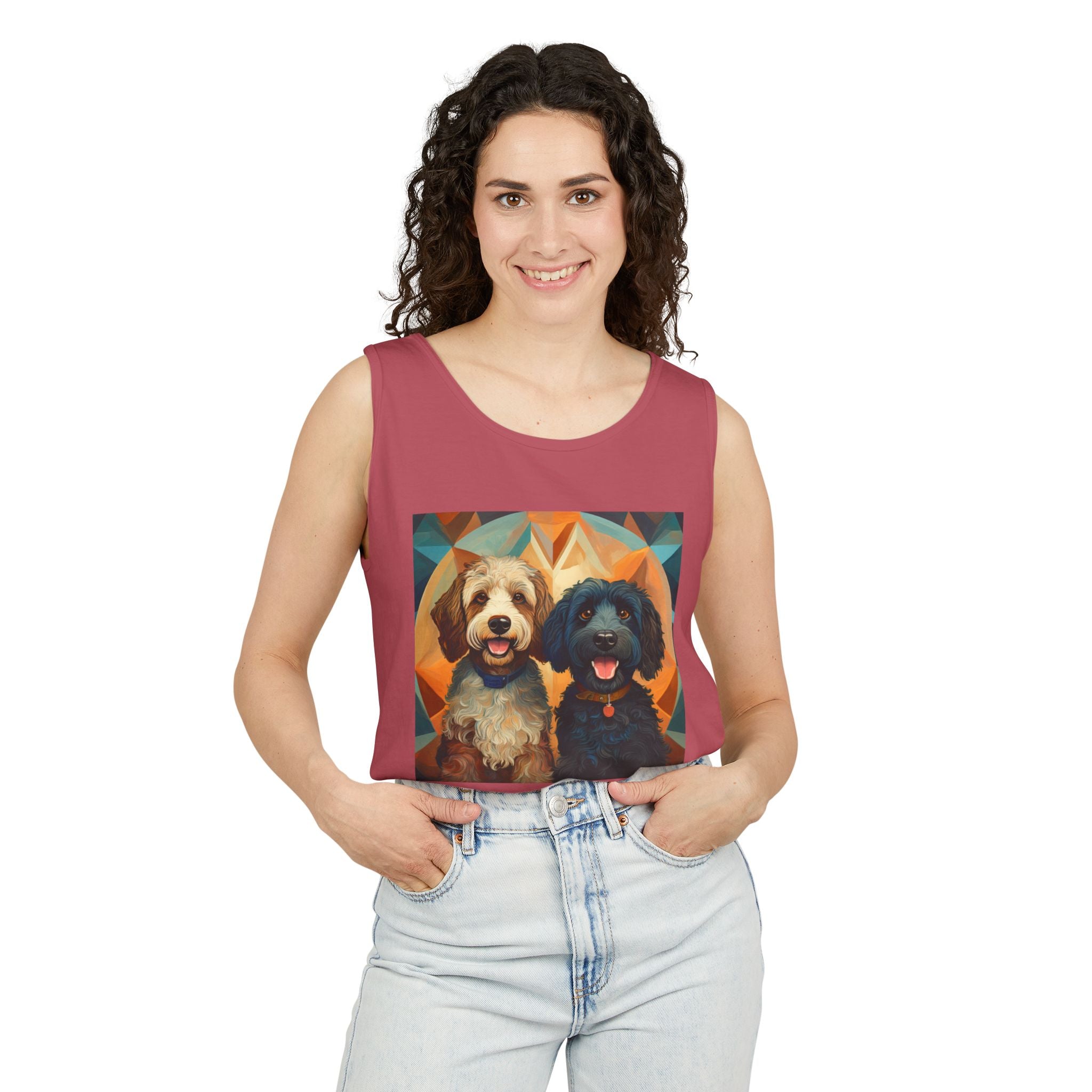 Doodles, Black & Tan Tank Top