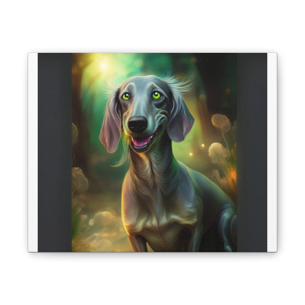 Silver Grey Dachshund Canvas Stretched, 0.75"
