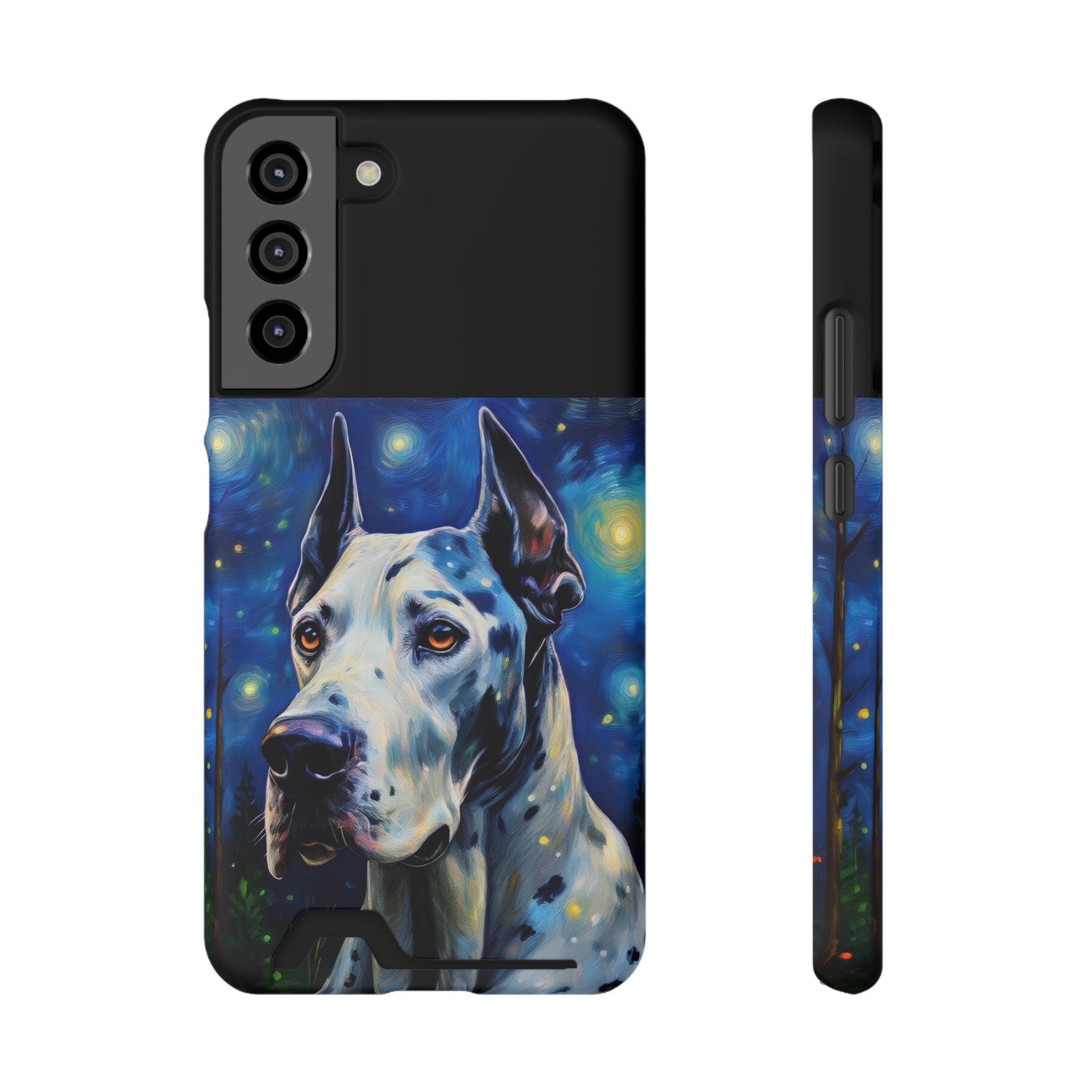 Great Dane Stary Night Phone Case with Card Holder