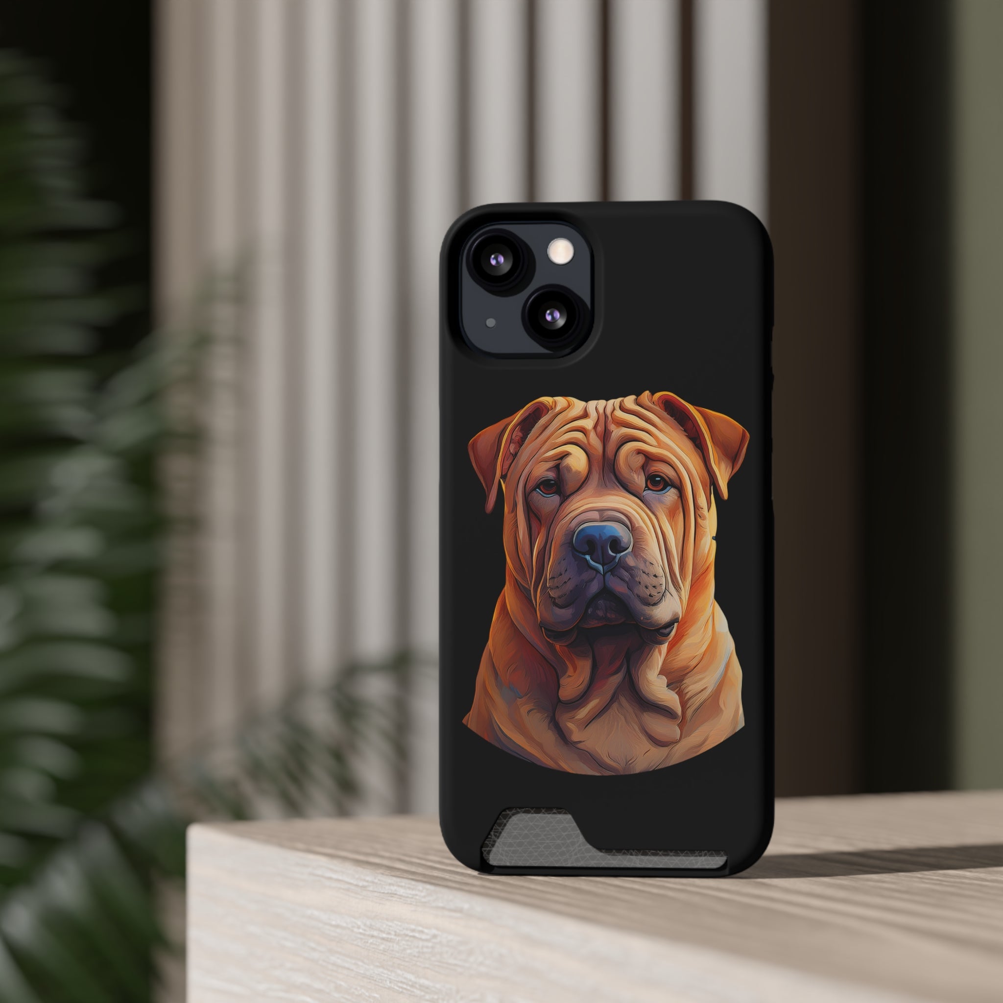 Shar Pei Phone Case with Card Holder