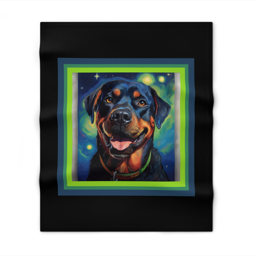 Rottweiler Stary Night Builder Throw Blanket