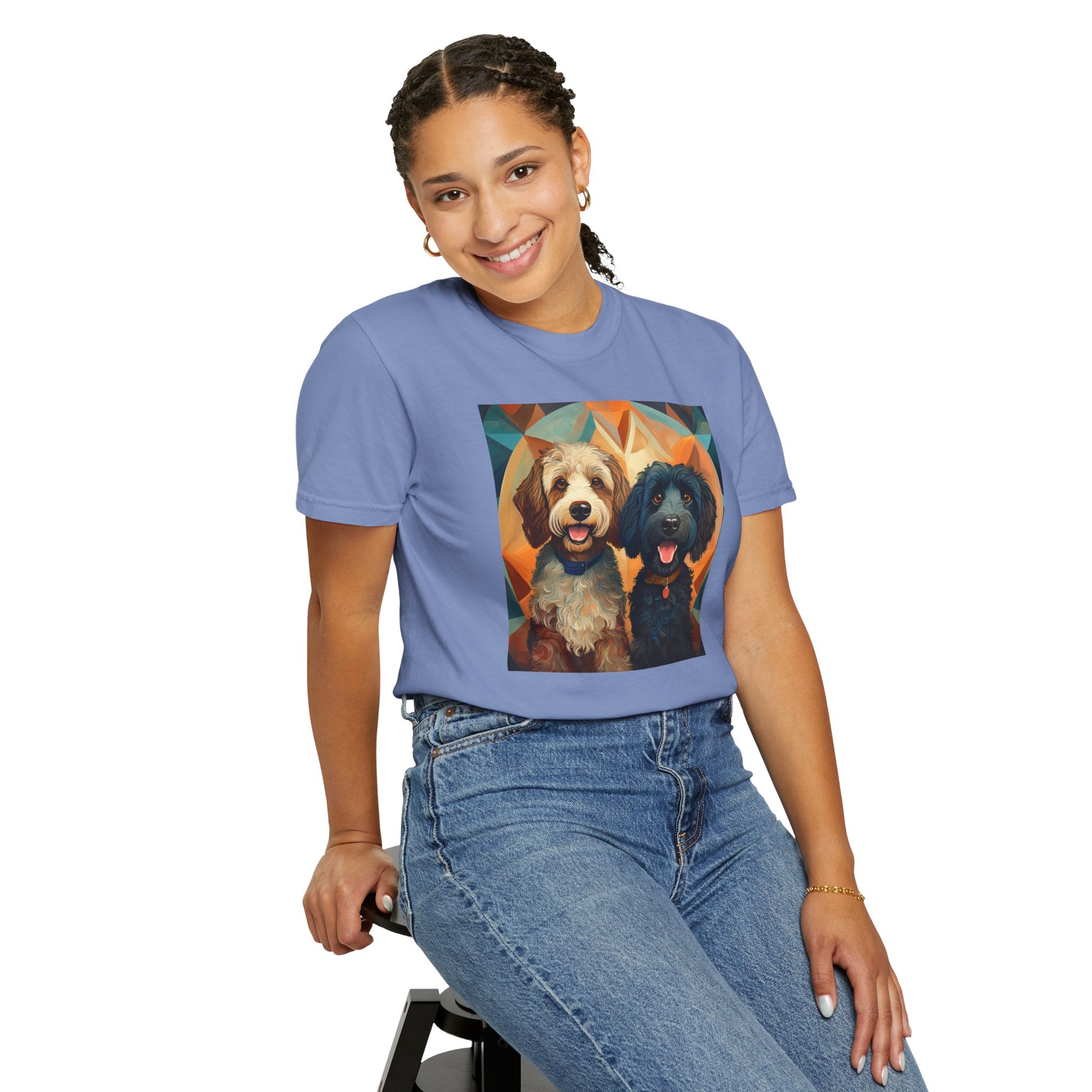 Doodles, Black & Tan Unisex Garment-Dyed T-shirt