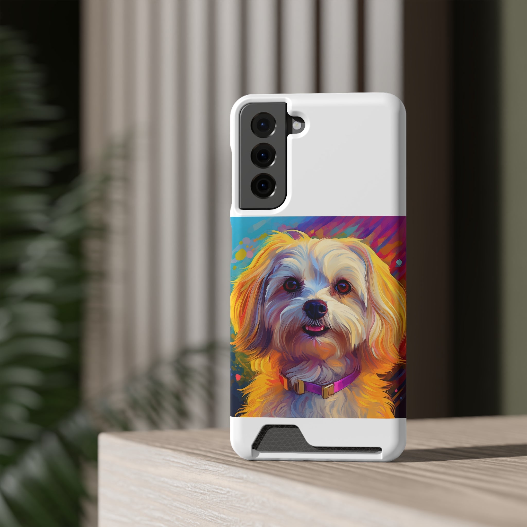 Havanese Phone Case with Card Holder