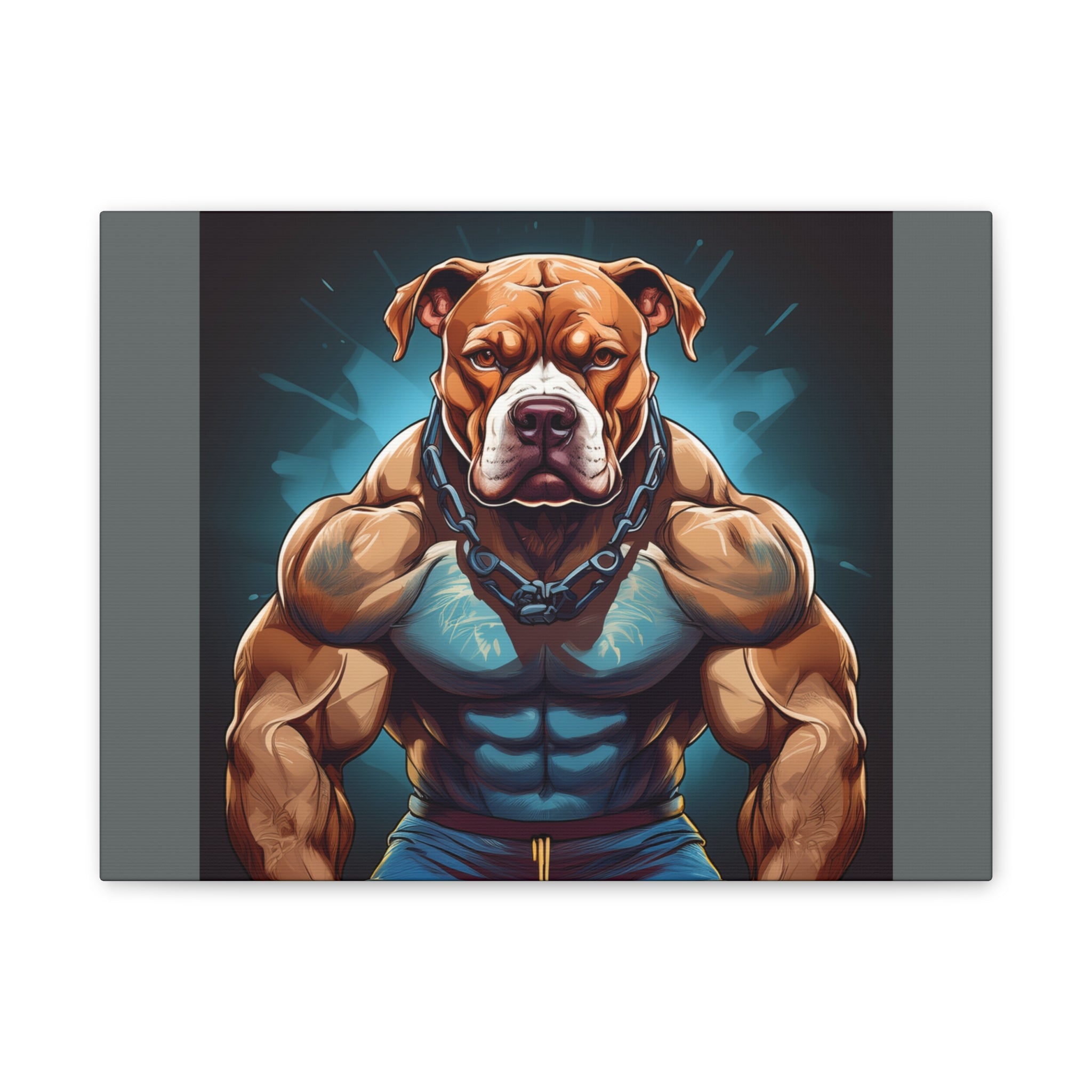 Pitbull Body Builder Cavas Painting