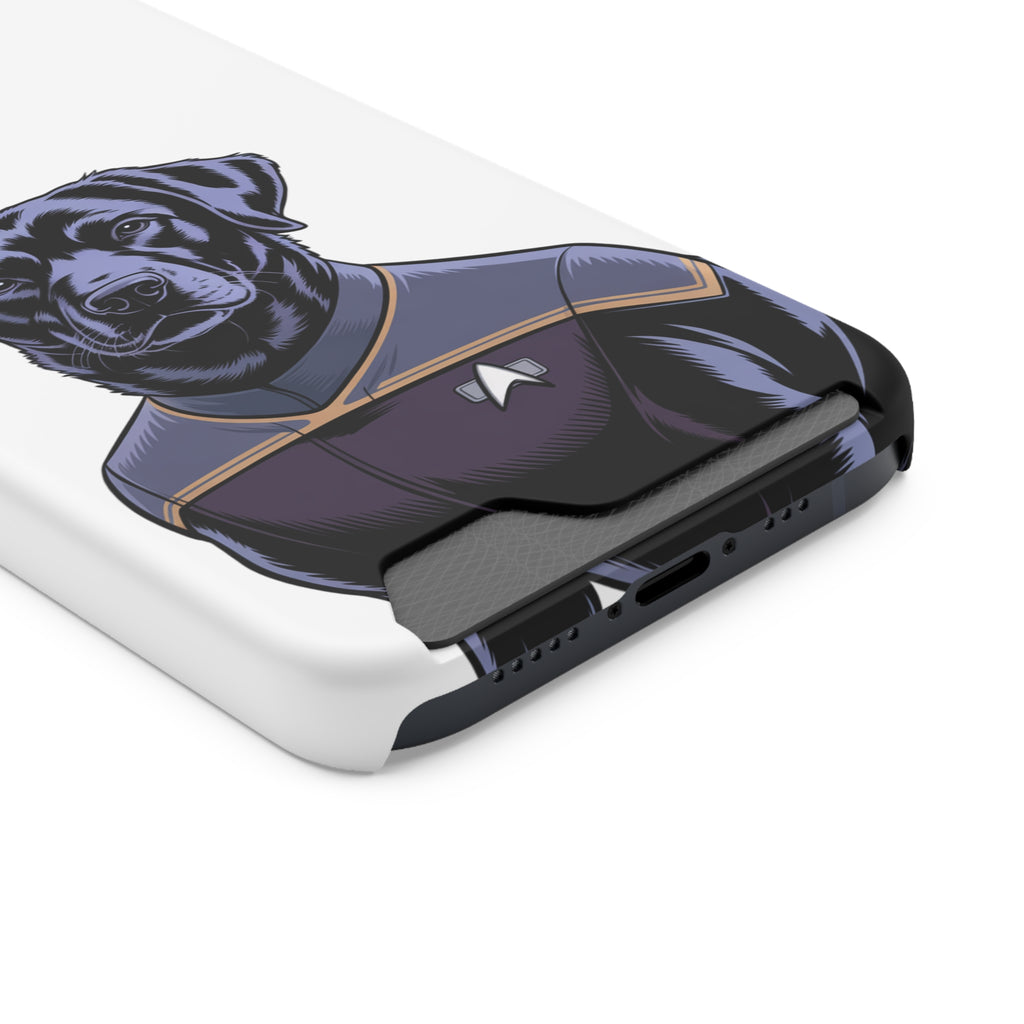 Black Lab Dog-Fleet Phone Case with Card Holder