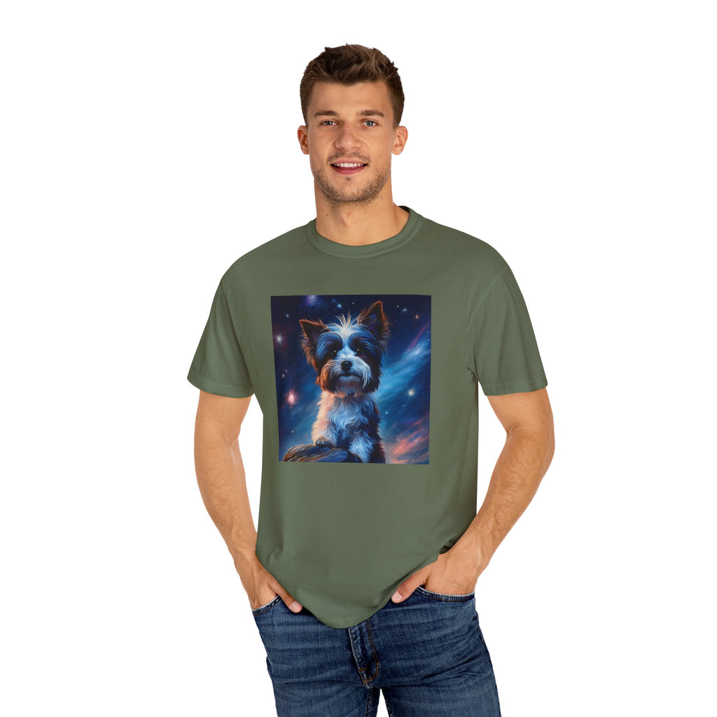 Biewer Terrier Stary Night Unisex Garment-Dyed T-shirt